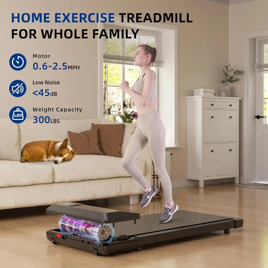 Under Desk Treadmill Walking Pad 3 in 1 Portable 2.5HP Quiet Home Office - Image 5