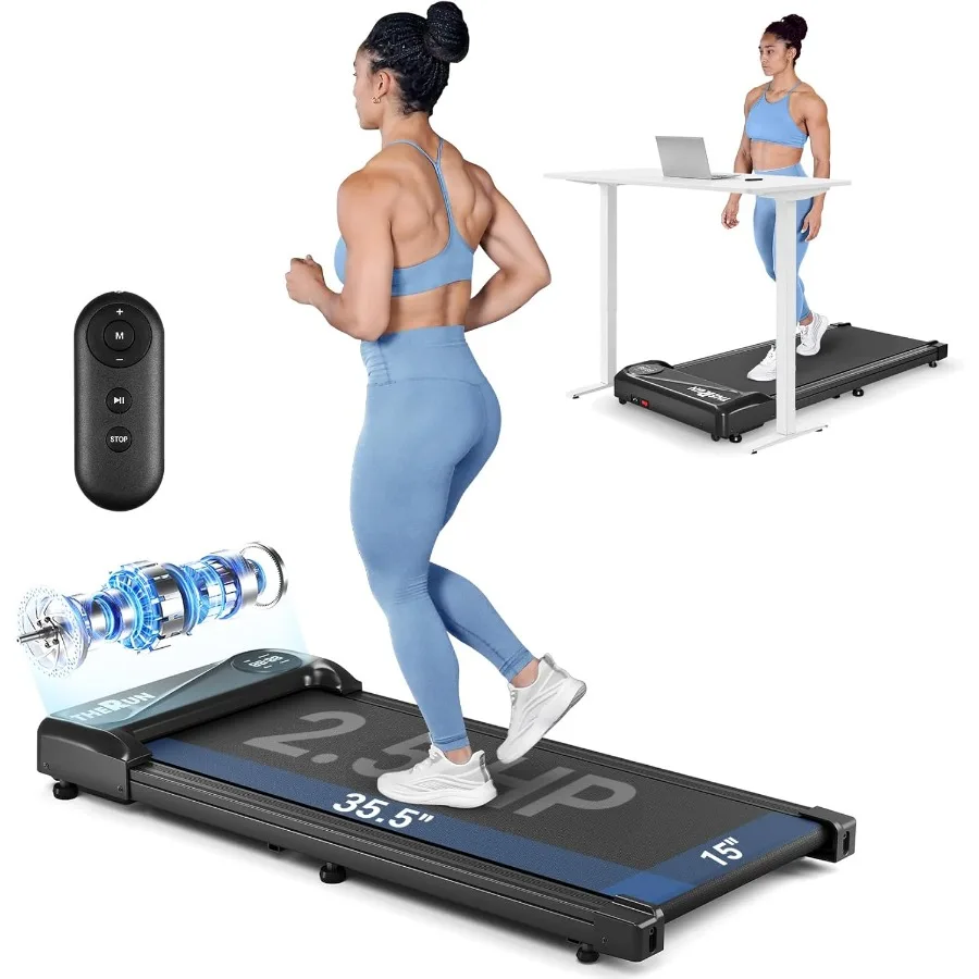 Under Desk Walking Pad Treadmill 2.5HP Portable Mini Treadmill Home Office
