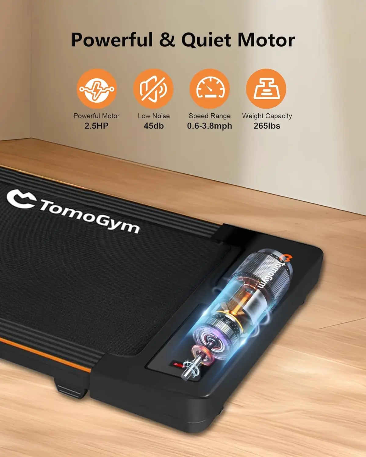 Under Desk Walking Pad Treadmill 2-in-1 Portable Quiet Jogging Machine Home Office - Image 4