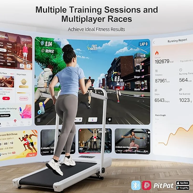 Under Desk Walking Pad Treadmill 9% Incline 37.4" Belt Foldable Home Office Gym - Image 2