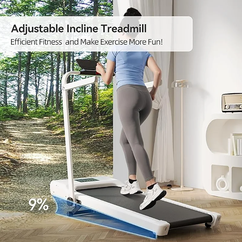 Under Desk Walking Pad Treadmill 9% Incline 37.4" Belt Foldable Home Office Gym - Image 4