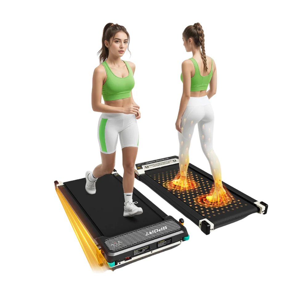 Under Desk Walking Pad Treadmill with Shiatsu Foot Massager Portable Home Office