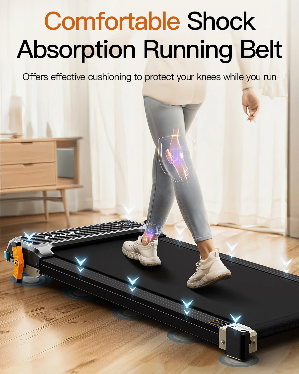 Under Desk Walking Pad Treadmill with Shiatsu Foot Massager Portable Home Office - Image 2