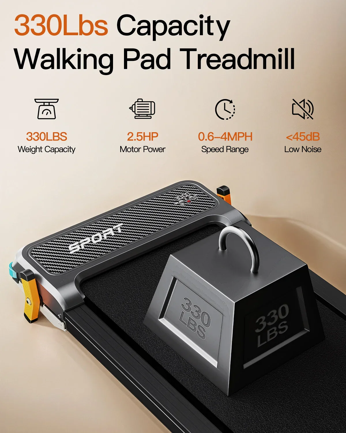 Under Desk Walking Pad Treadmill with Shiatsu Foot Massager Portable Home Office - Image 6
