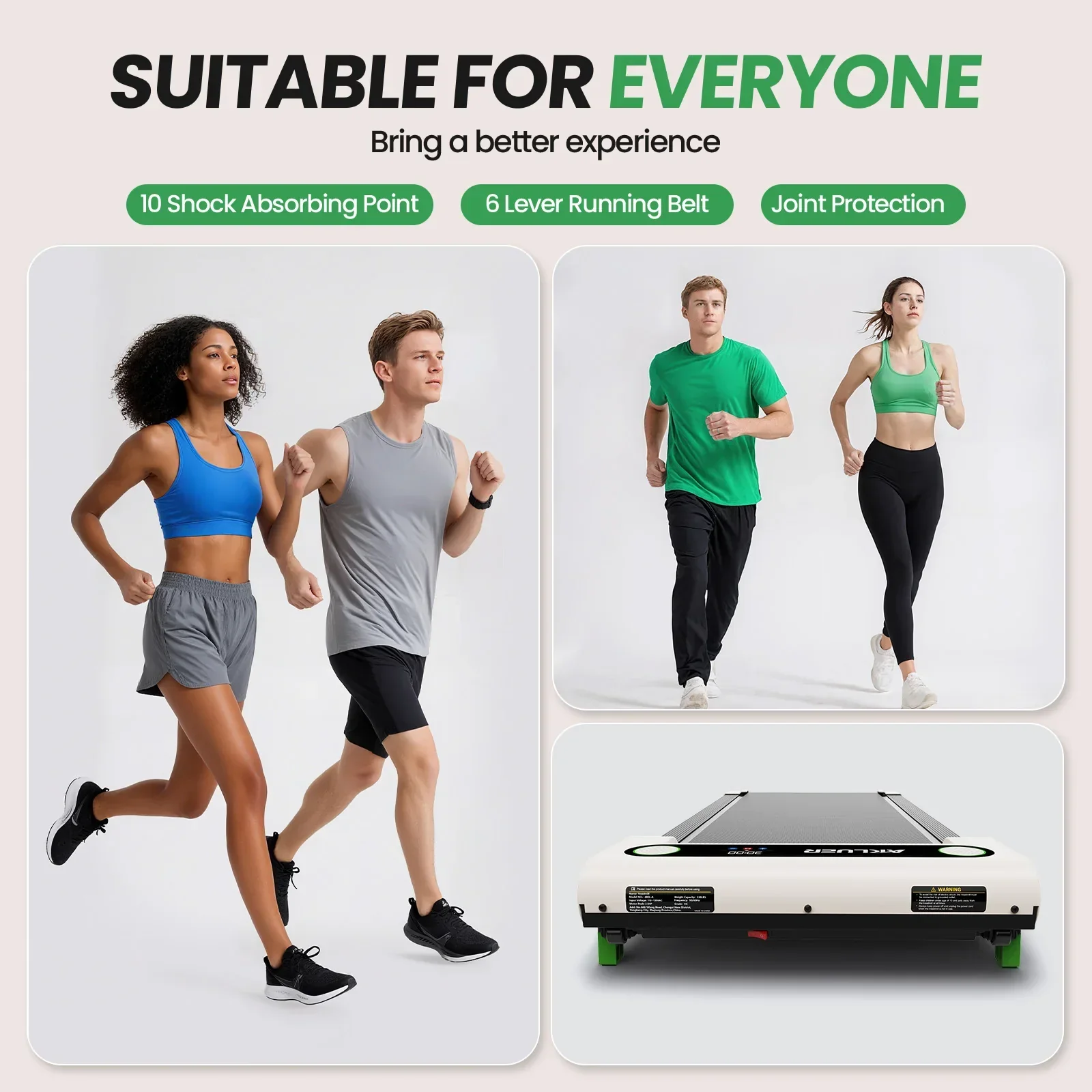 Under Desk Walking Treadmill 4-in-1 2.5HP Foldable Walking Pad Home Office LED - Image 4