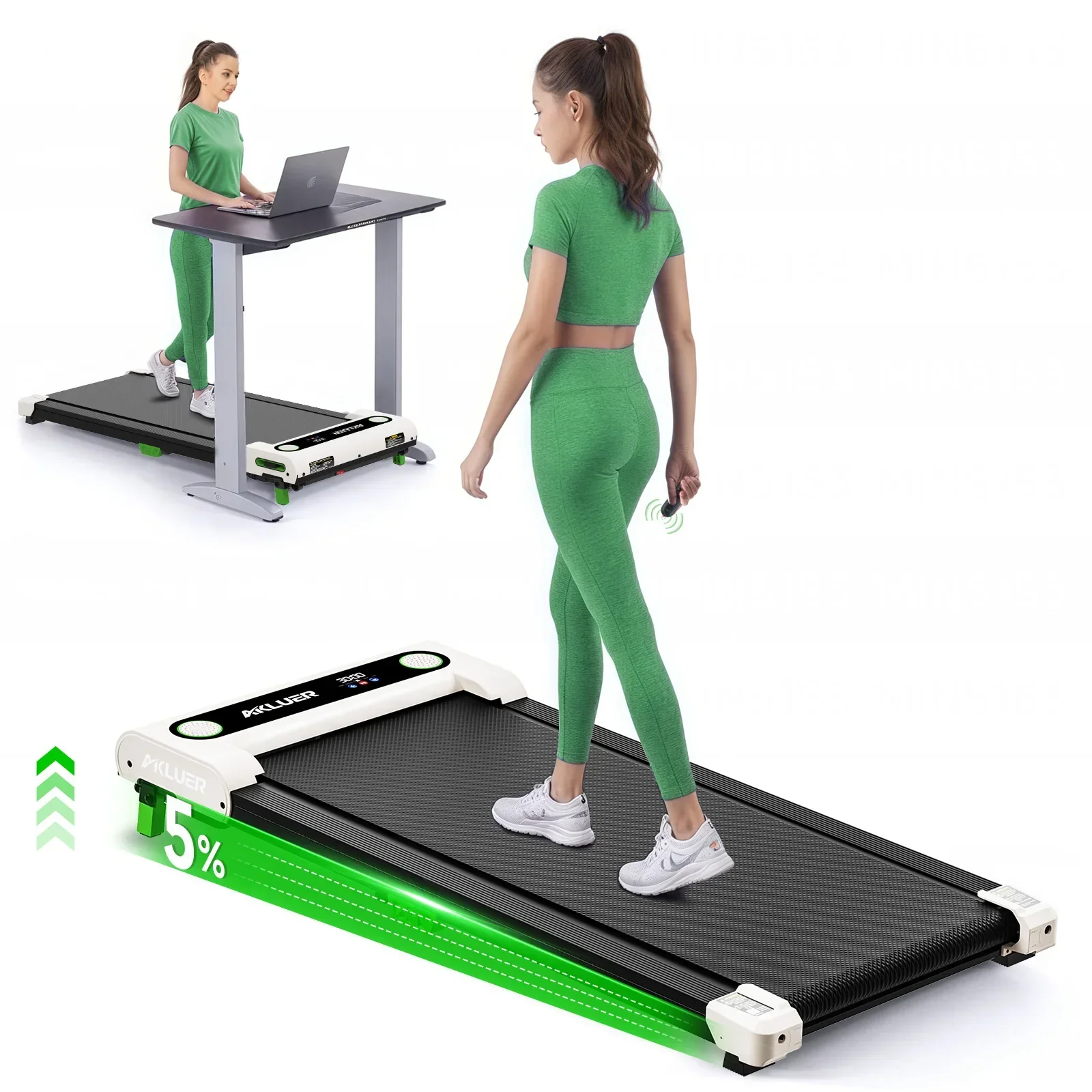 Under Desk Walking Treadmill 4-in-1 2.5HP Foldable Walking Pad Home Office LED - Image 7