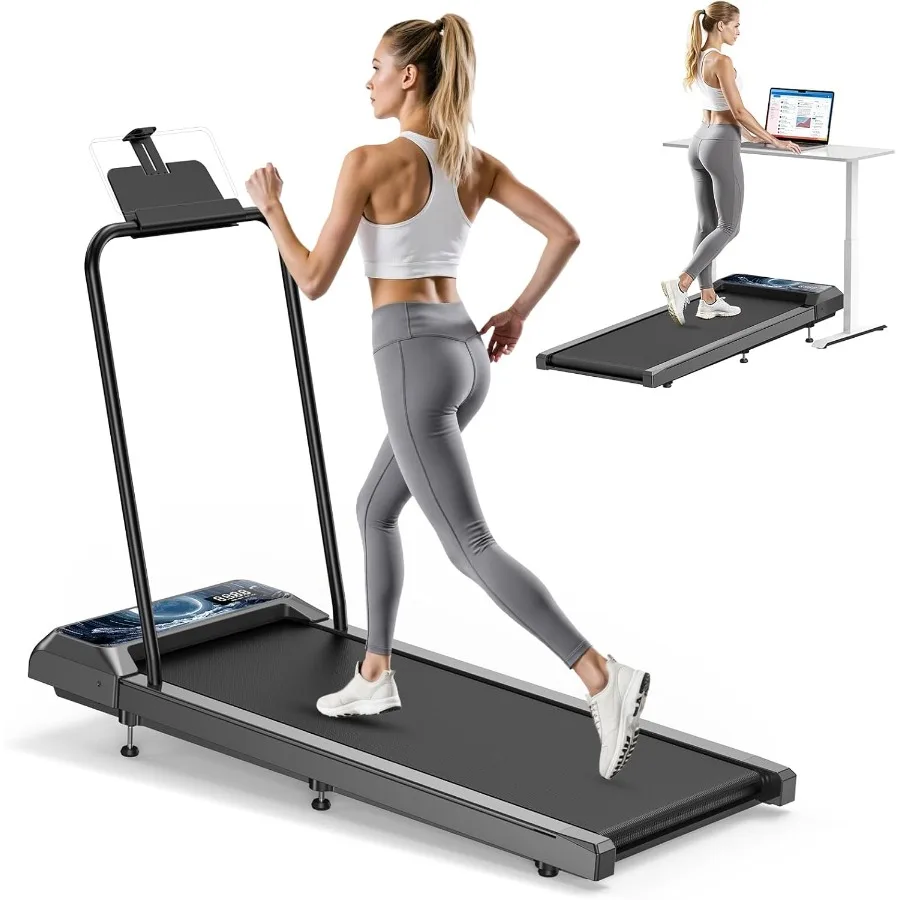 Under Desk Walking Treadmill Pad 8-Level Incline Removable Handle Compact Home - Image 2