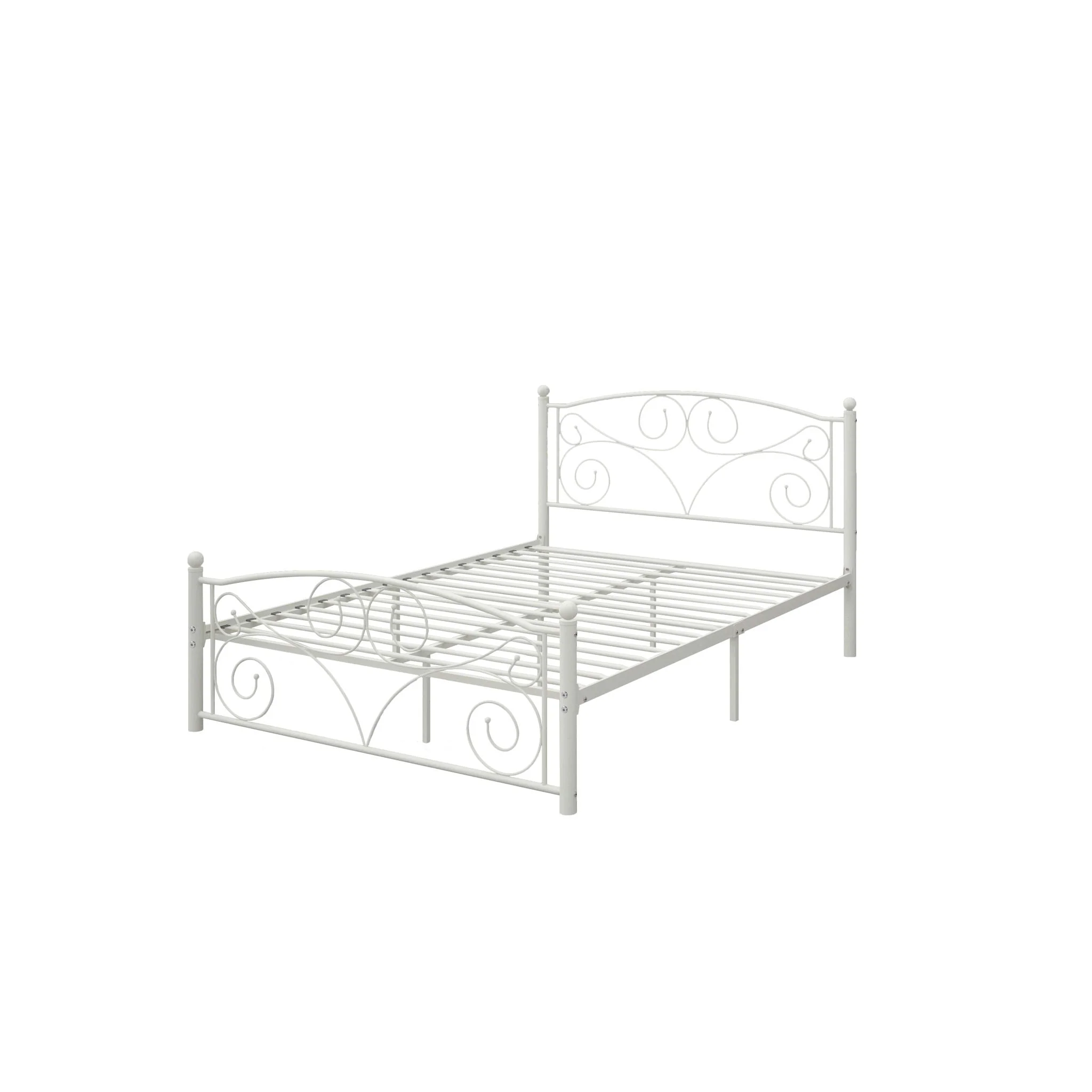 Unique Flower Sturdy System Metal Bed Frame With Headboard And Footboard - Image 2