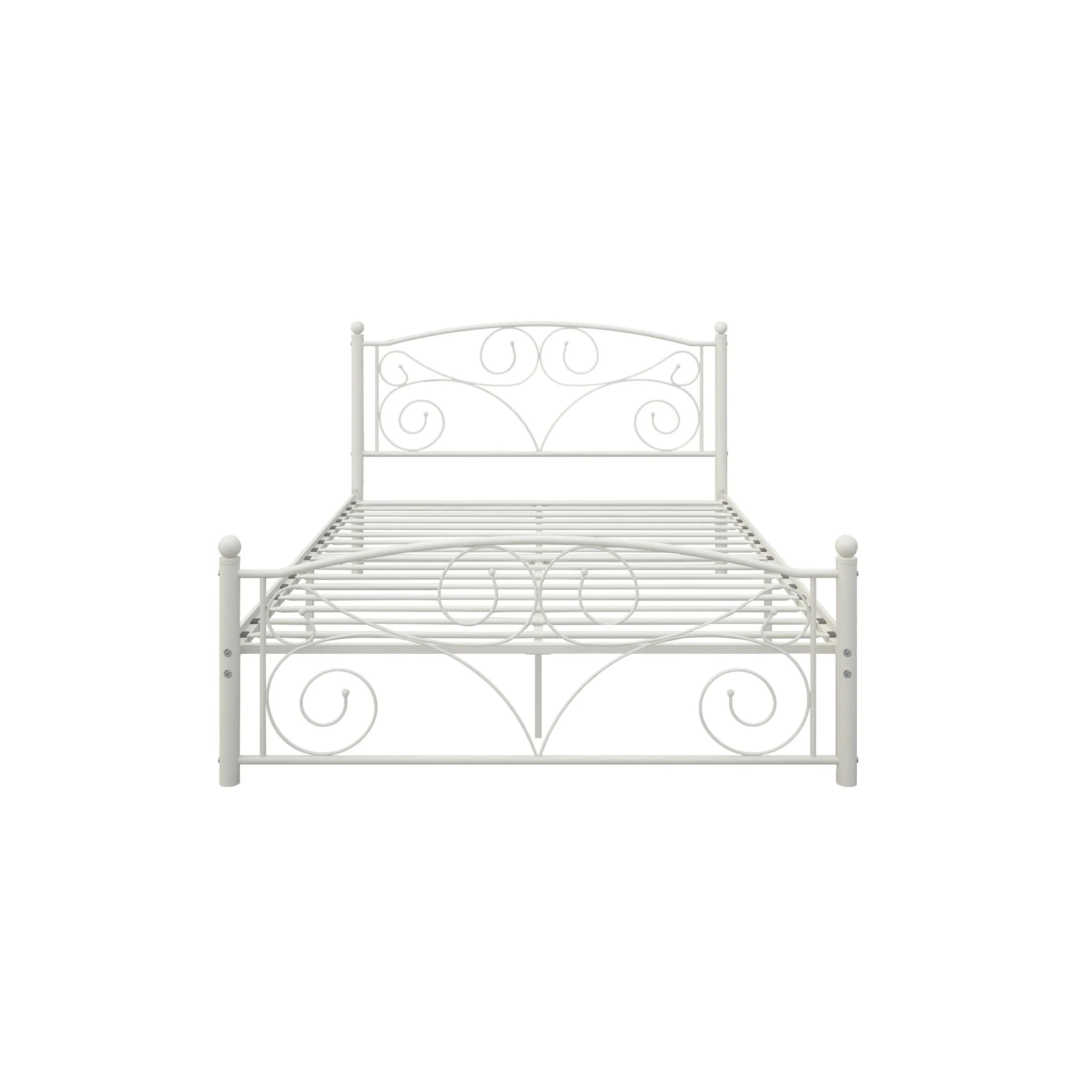 Unique Flower Sturdy System Metal Bed Frame With Headboard And Footboard - Image 4
