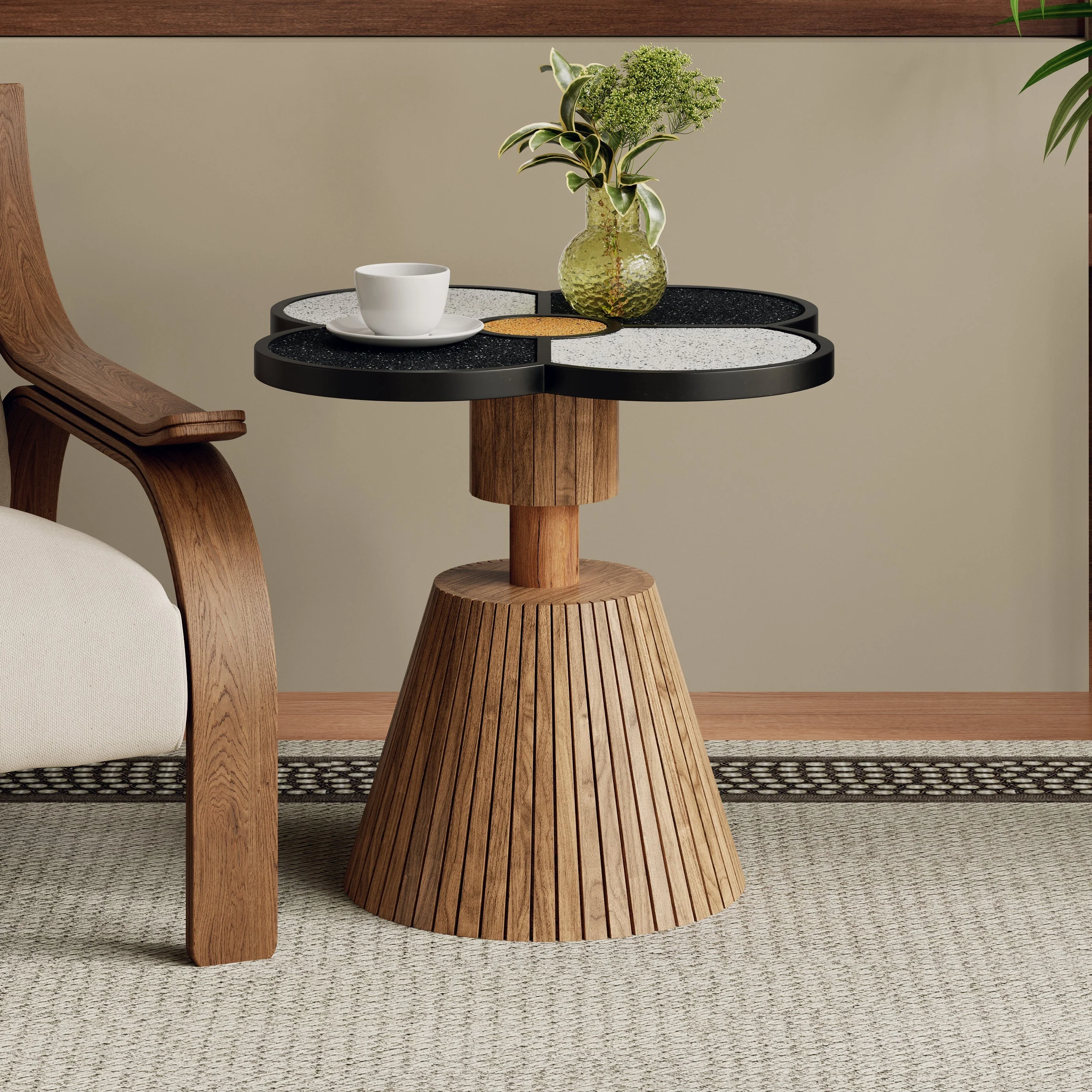 Unique Four-Leaf Clover Side Table for Living Room, Bedroom & Small Spaces - Image 3