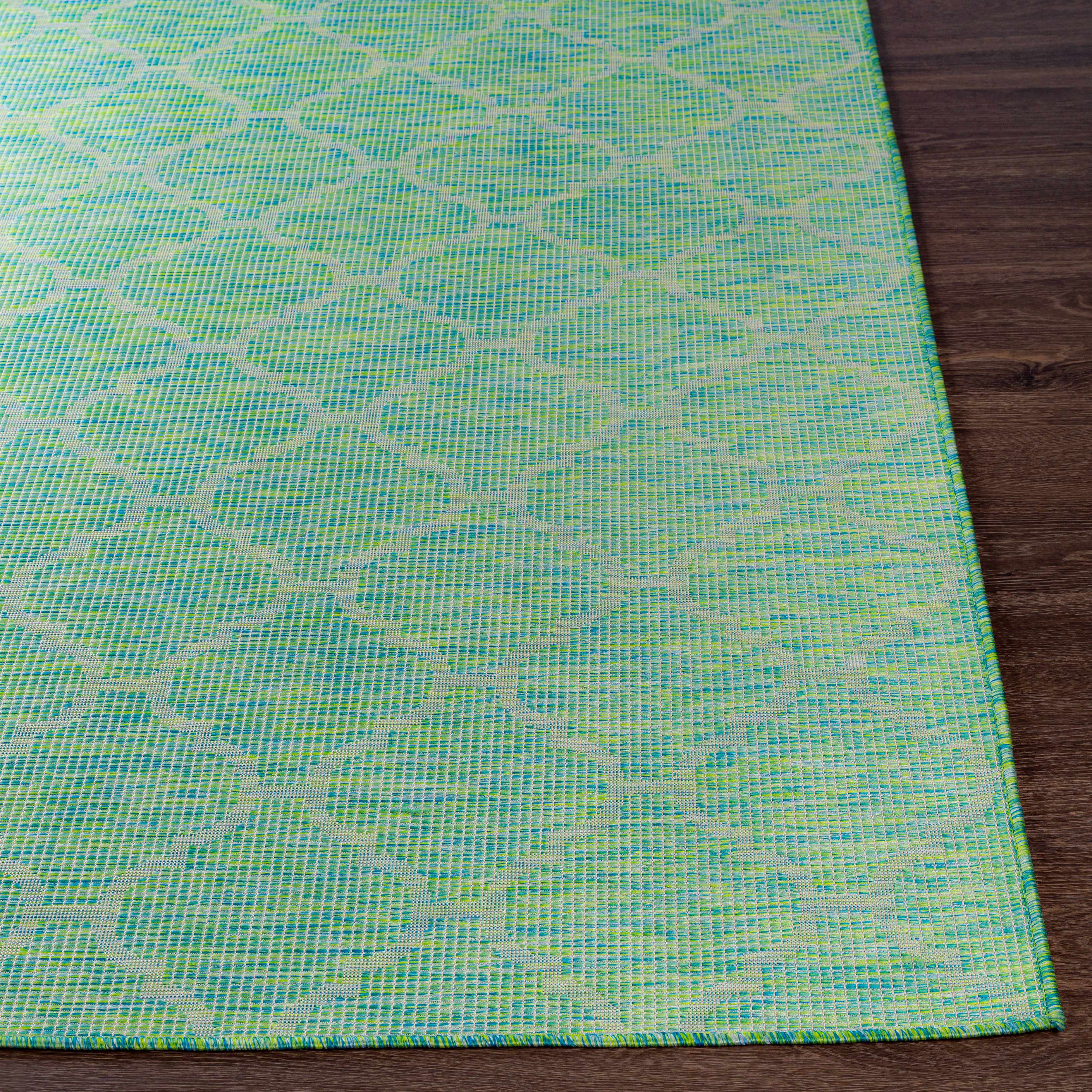 Unique Outdoor Trellis Area Rug, Lime Green - Clearance - Image 4