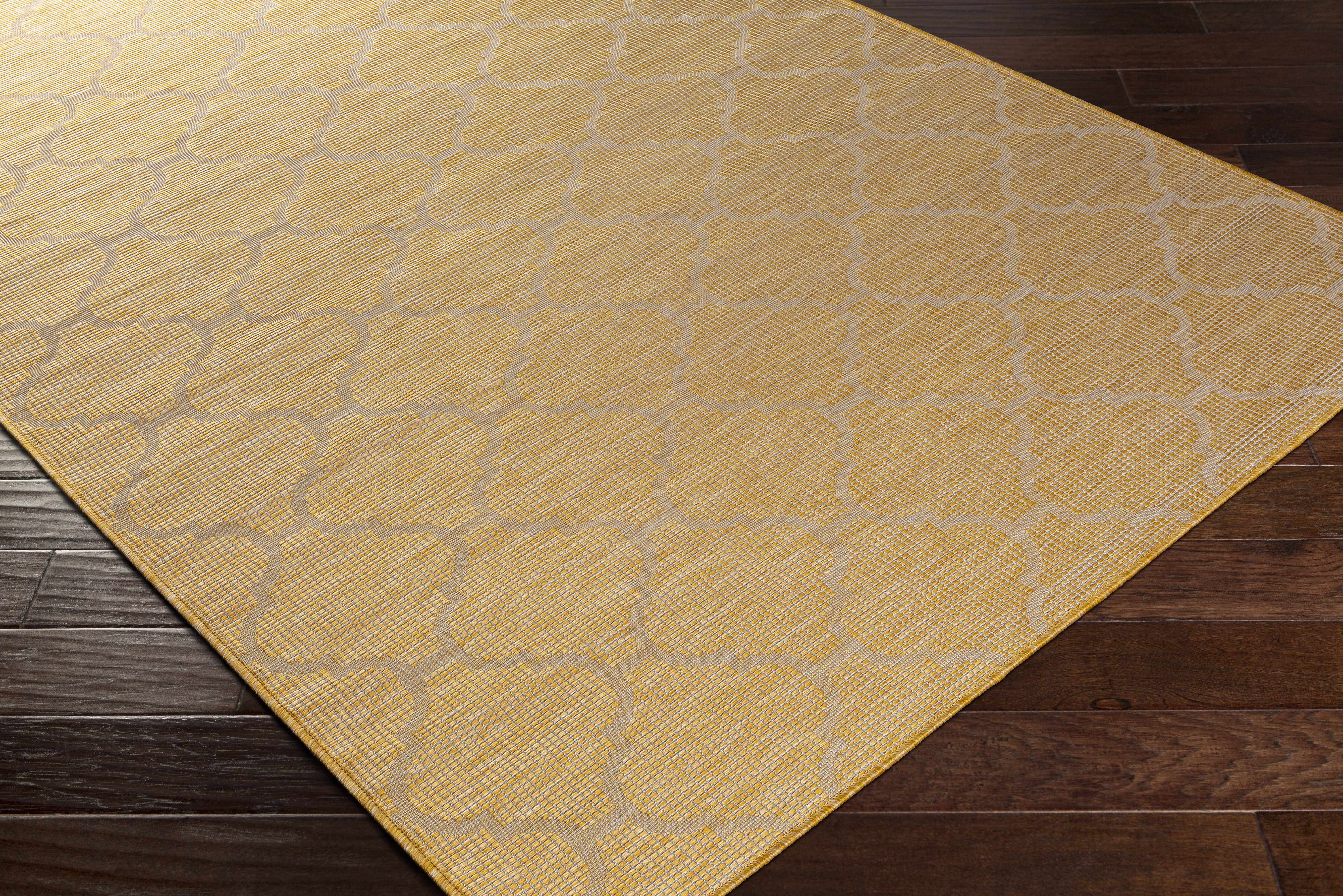 Unique Outdoor Trellis Area Rug, Mustard Yellow - Clearance - Image 3