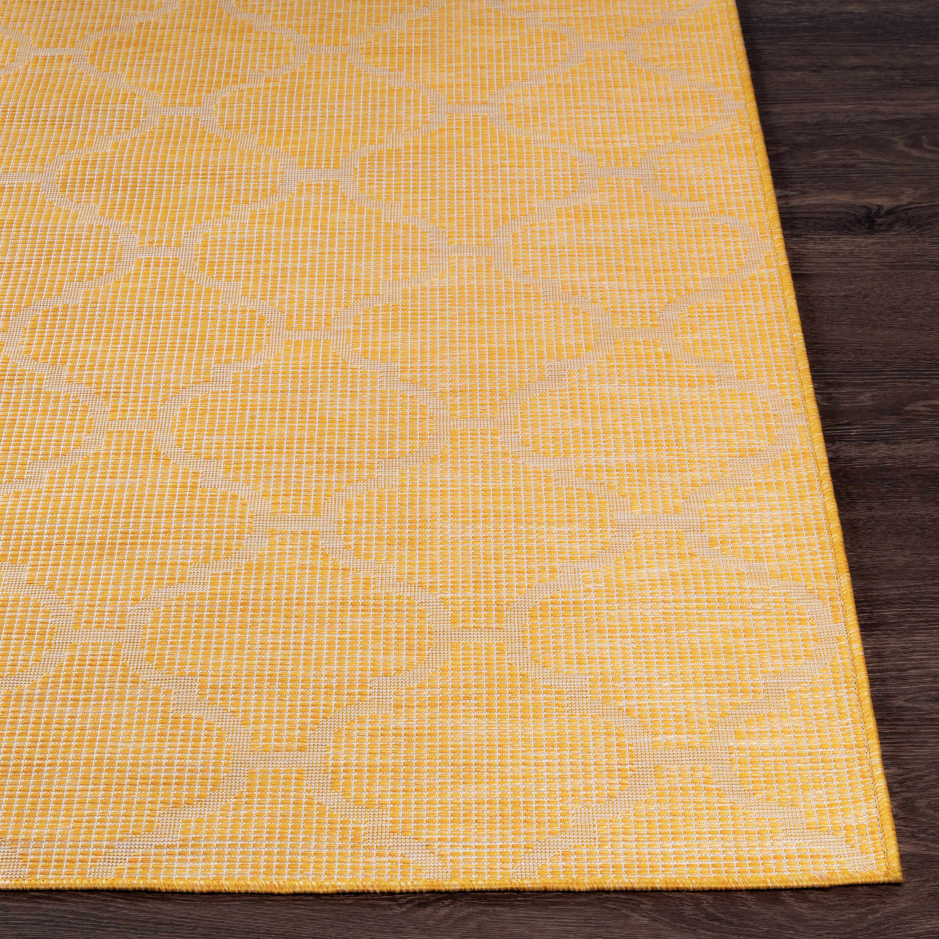 Unique Outdoor Trellis Area Rug, Mustard Yellow - Clearance - Image 4