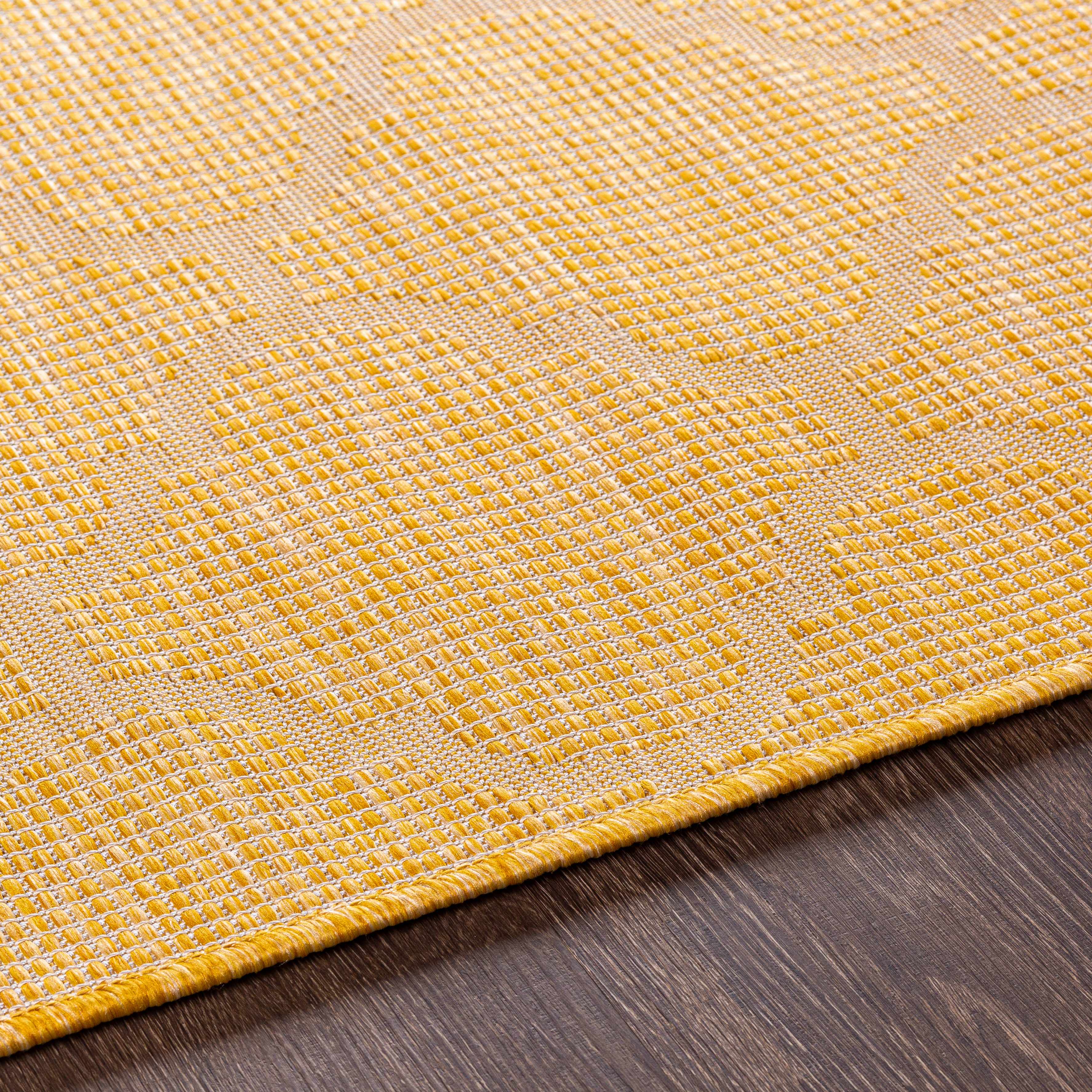 Unique Outdoor Trellis Area Rug, Mustard Yellow - Clearance - Image 6