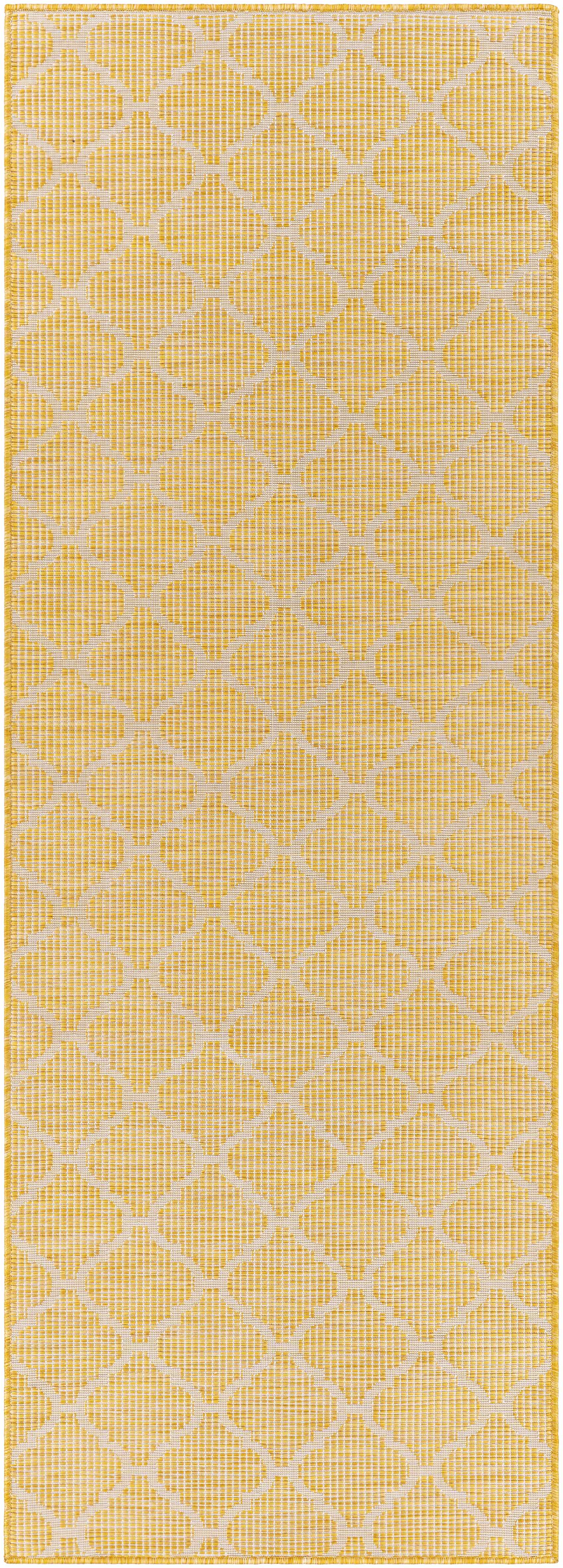 Unique Outdoor Trellis Area Rug, Mustard Yellow - Clearance - Image 8