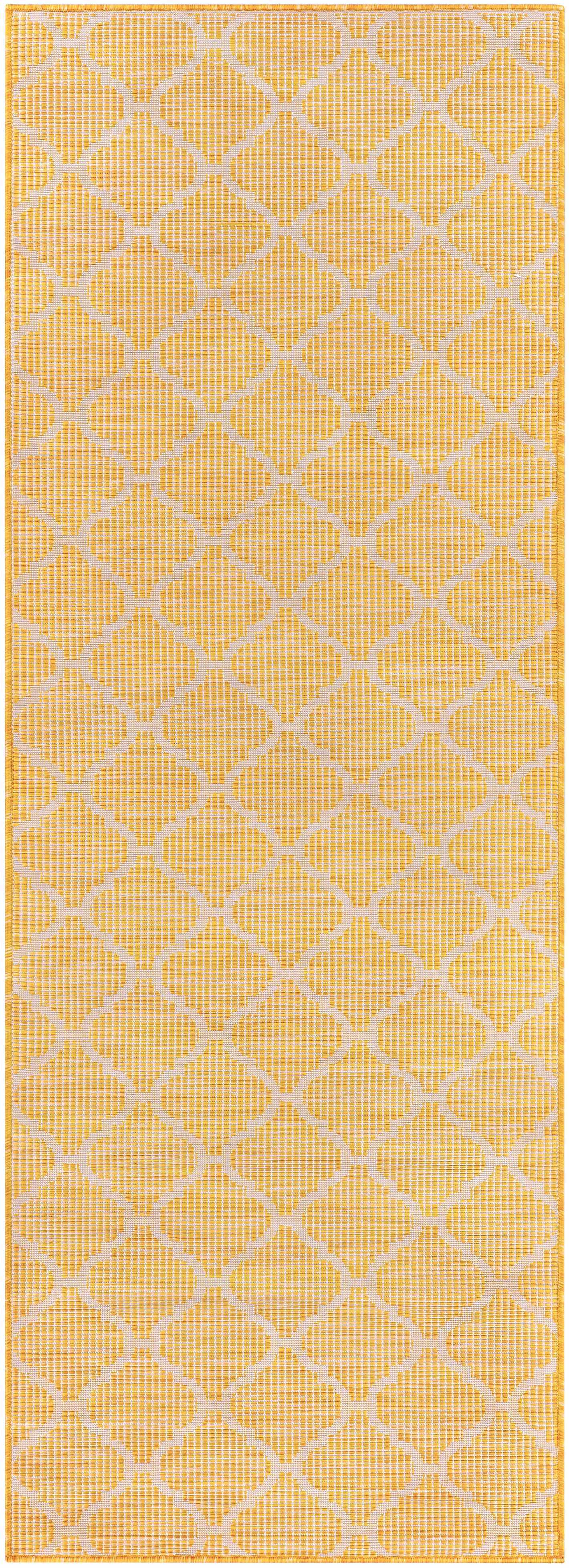 Unique Outdoor Trellis Area Rug, Mustard Yellow - Clearance - Image 9