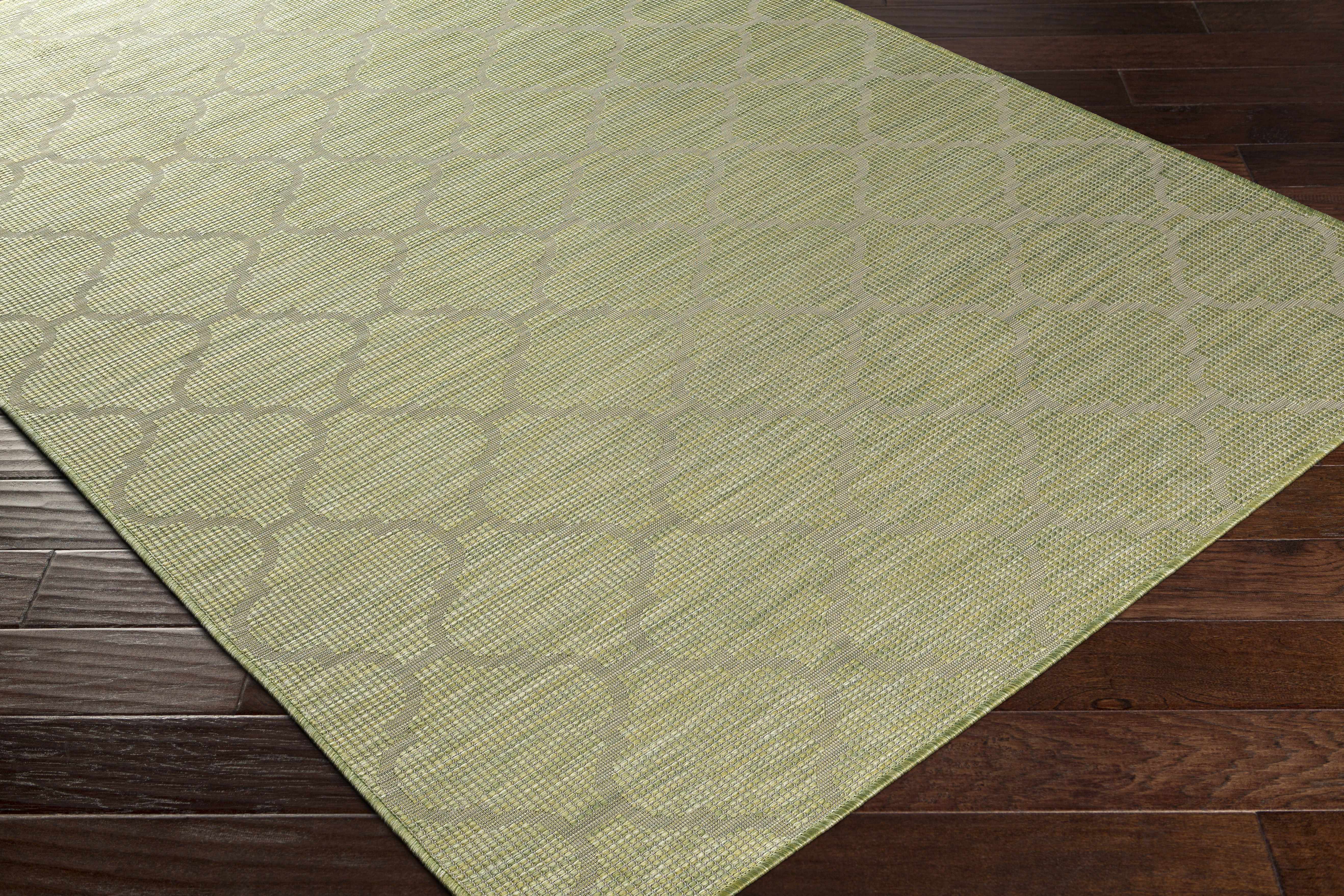 Unique Outdoor Trellis Area Rug, Olive Green - Clearance - Image 3