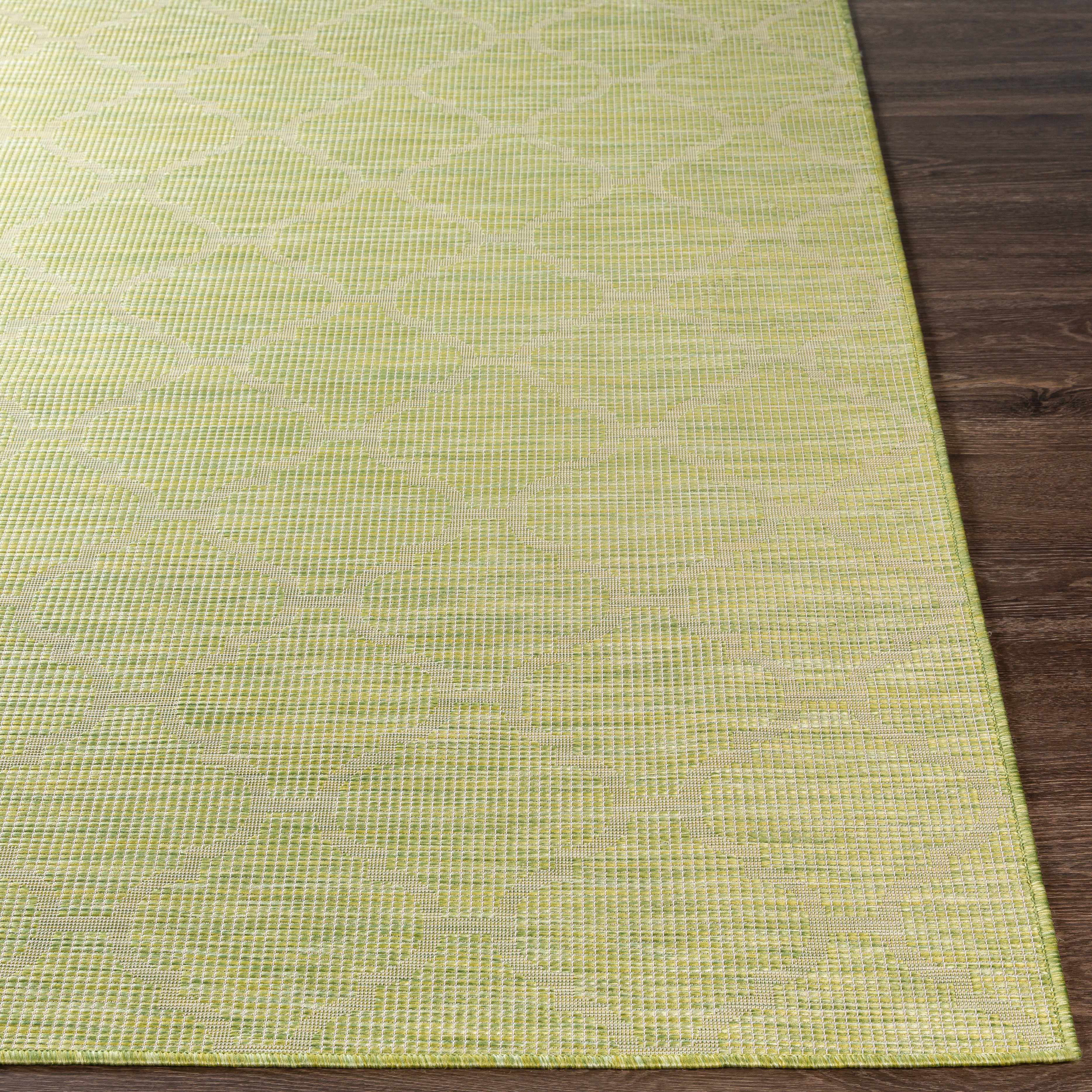 Unique Outdoor Trellis Area Rug, Olive Green - Clearance - Image 4