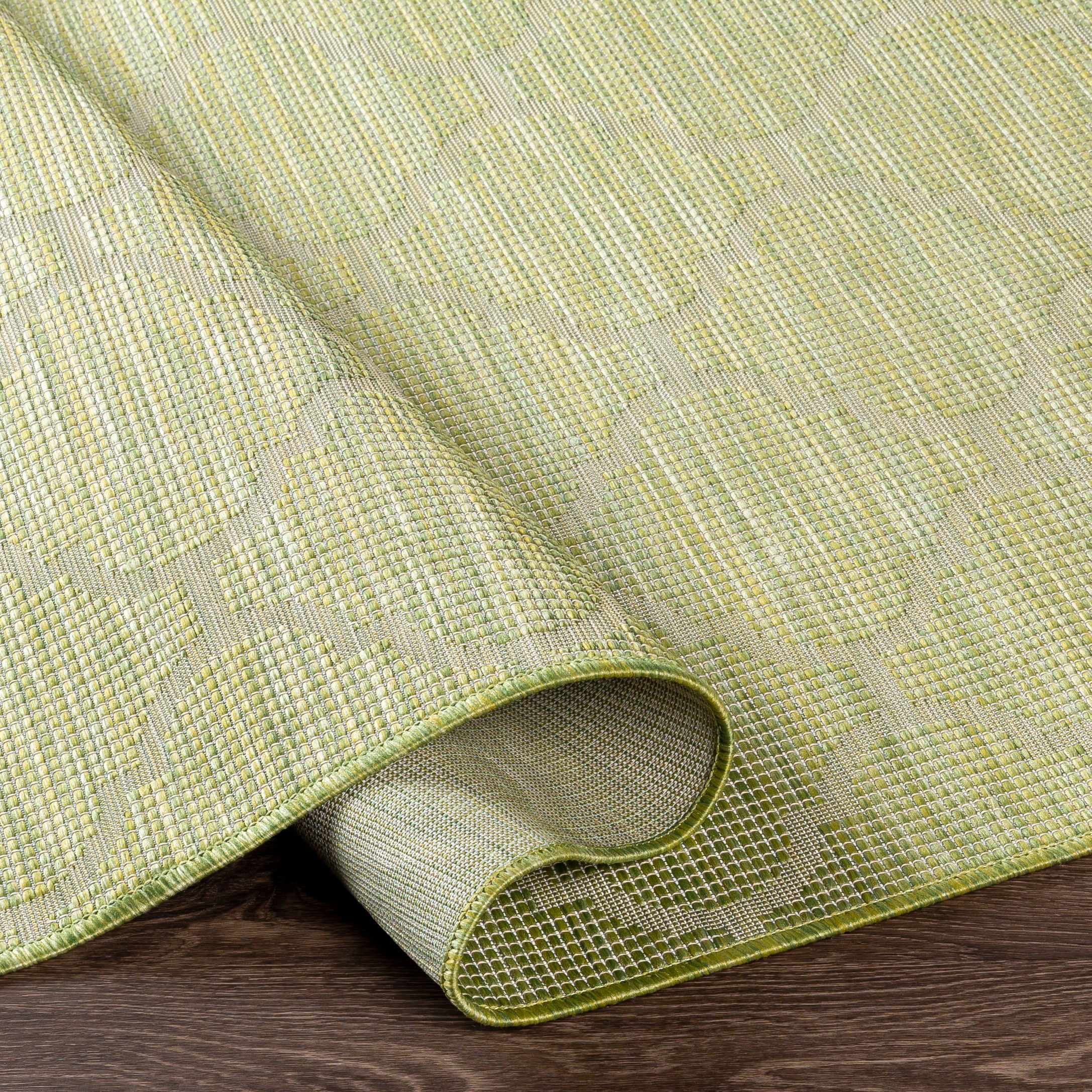 Unique Outdoor Trellis Area Rug, Olive Green - Clearance - Image 5