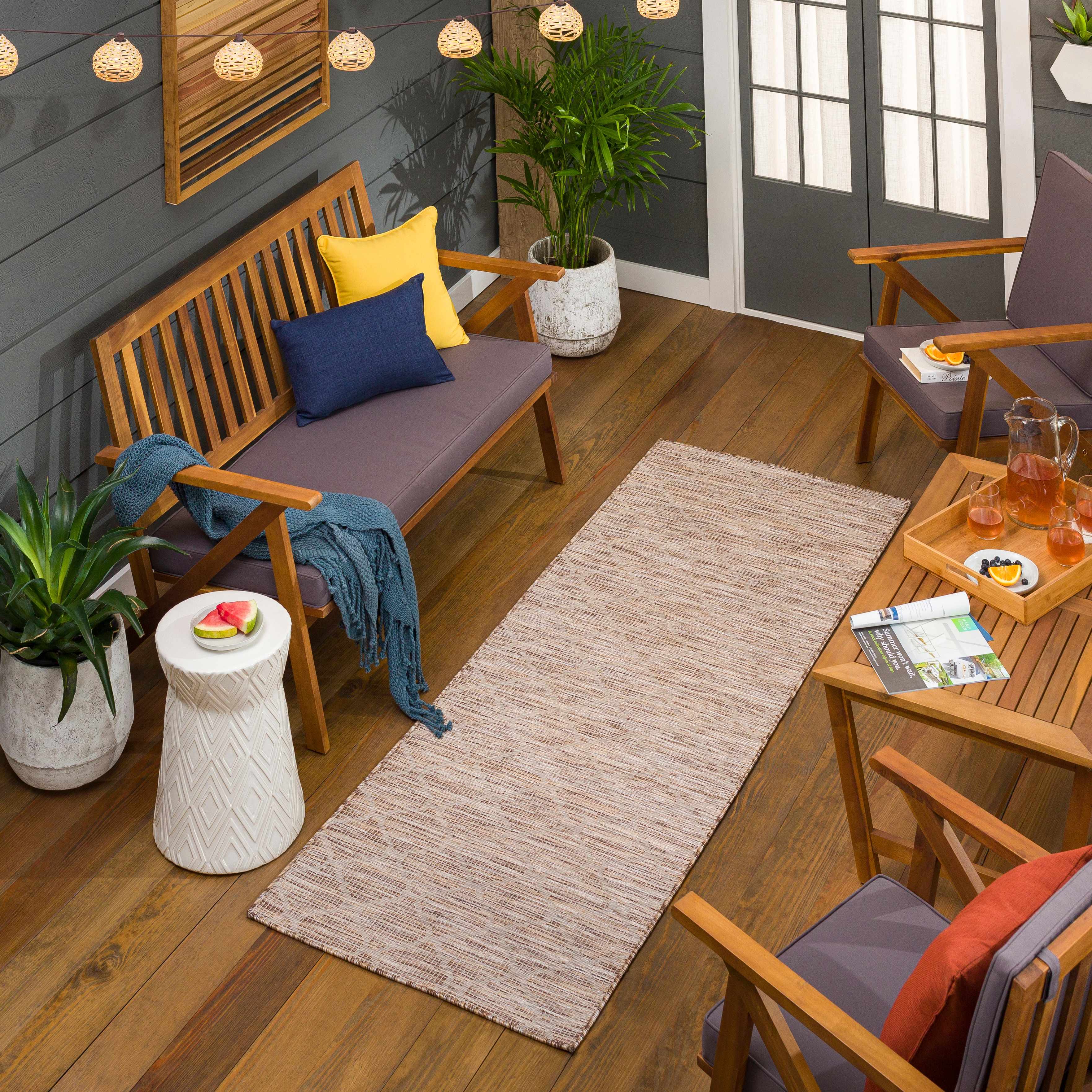 Unique Outdoor Trellis Area Rug, Peach - Clearance - Image 9