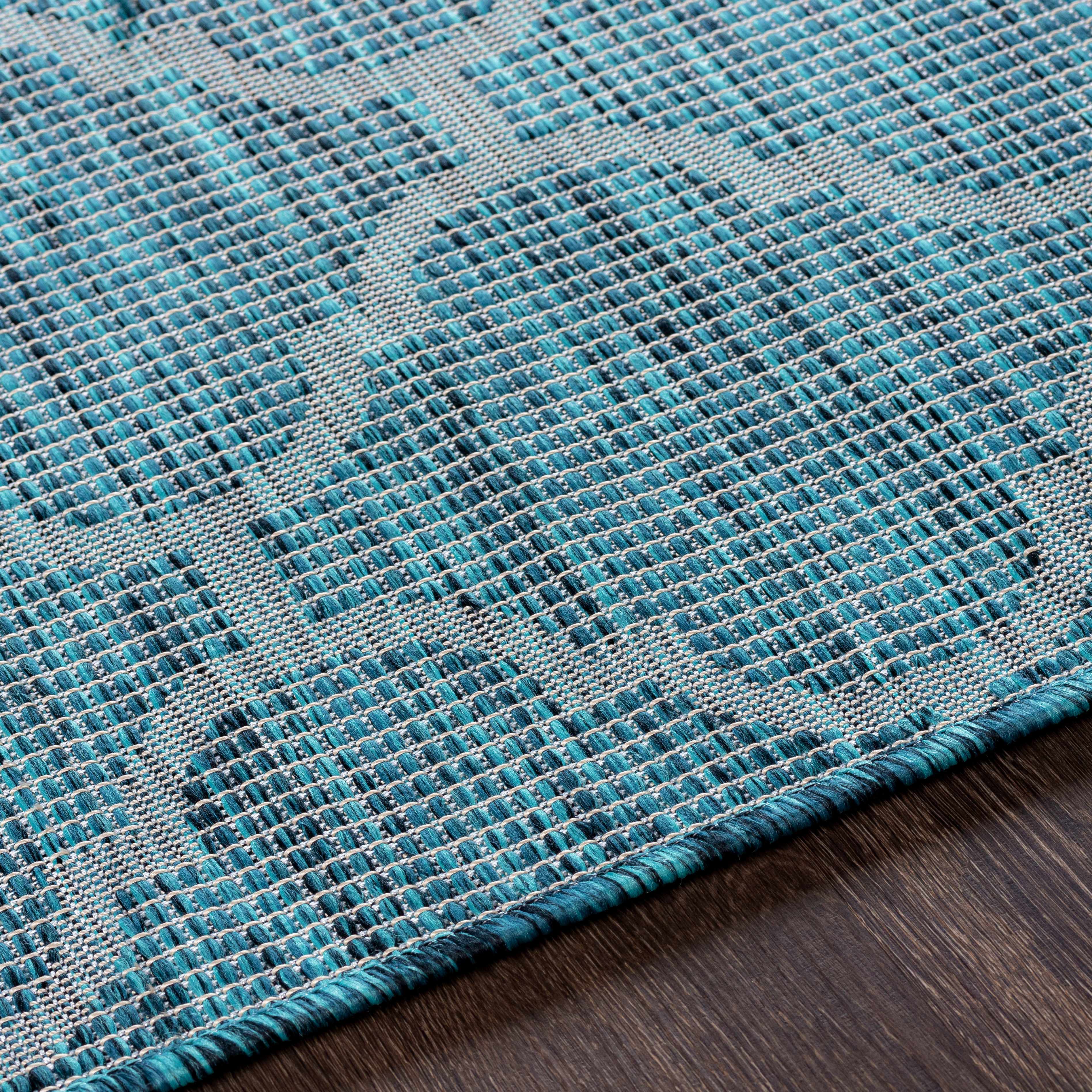 Unique Outdoor Trellis Area Rug, Teal - Clearance - Image 5