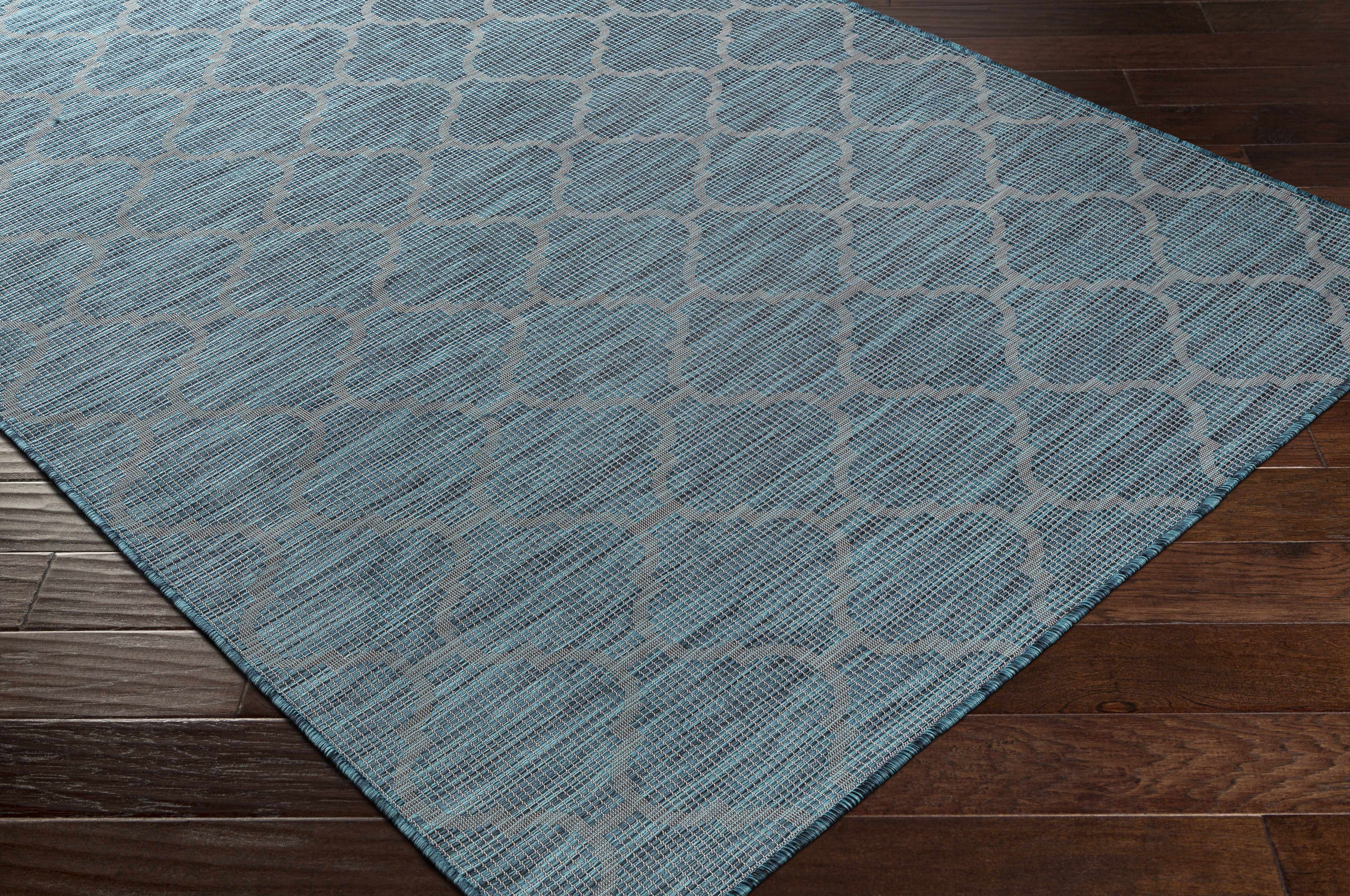 Unique Outdoor Trellis Area Rug, Teal - Clearance - Image 7