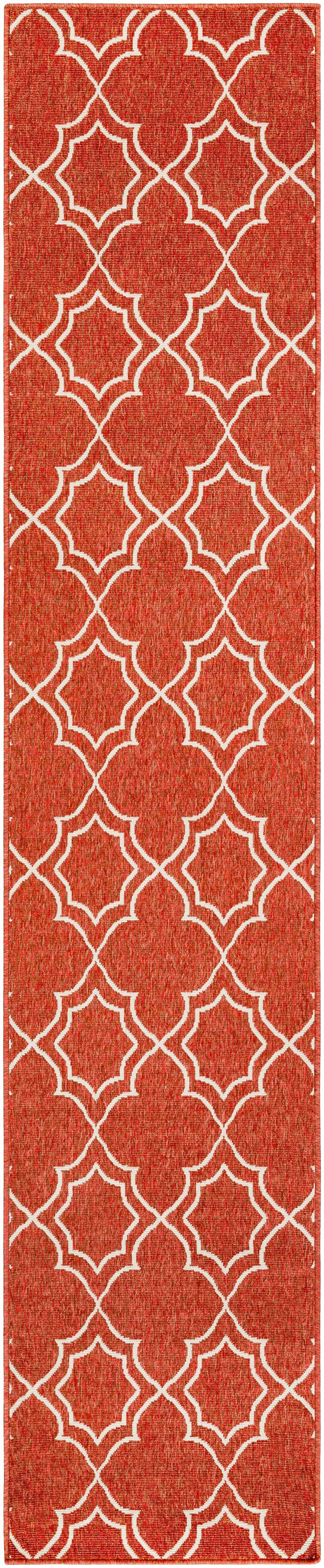 Unique Rust Red Lattice Trellis Outdoor Rug - Clearance - Image 14