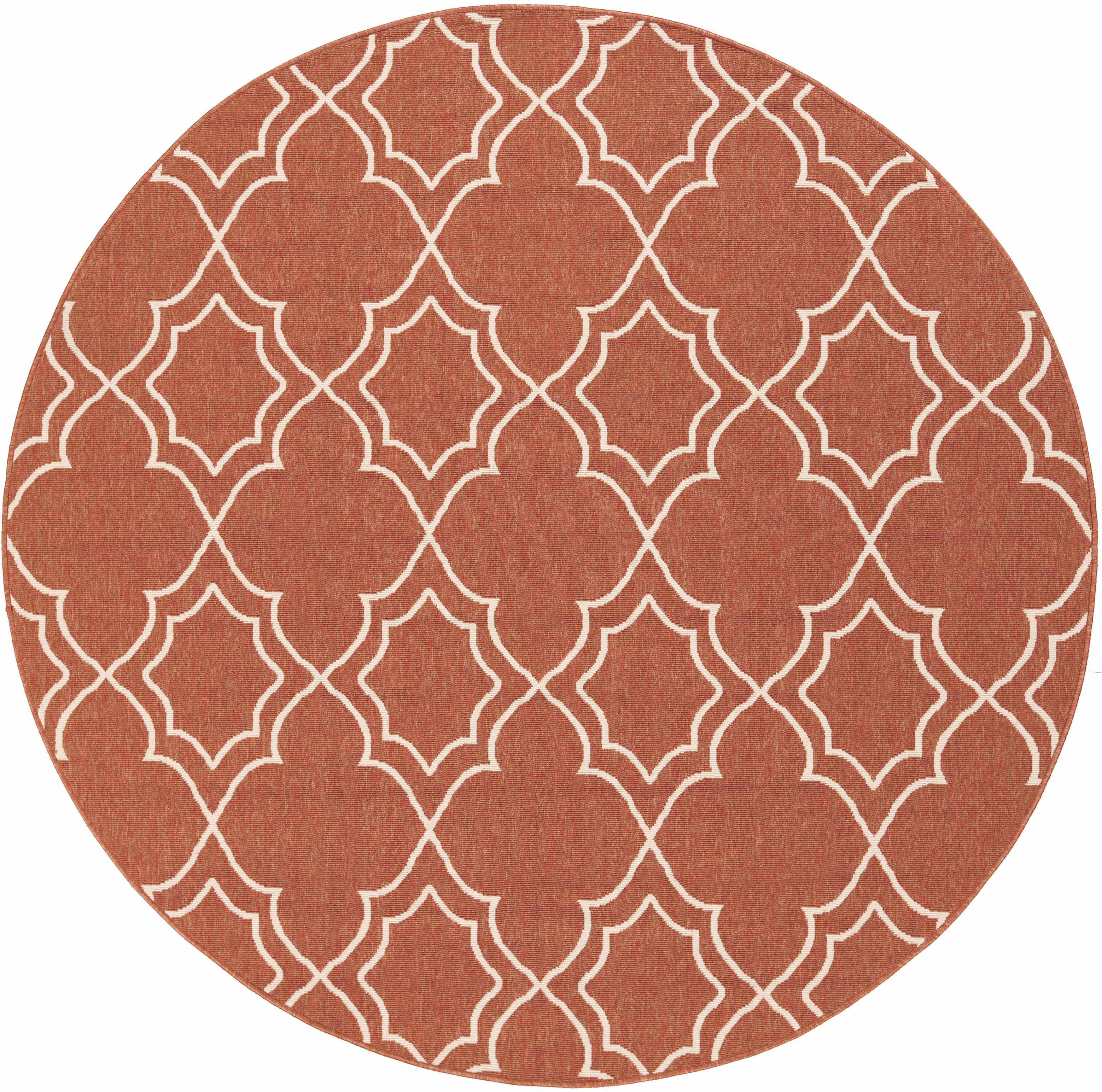 Unique Rust Red Lattice Trellis Outdoor Rug - Clearance - Image 4