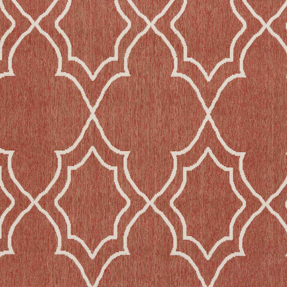 Unique Rust Red Lattice Trellis Outdoor Rug - Clearance - Image 5