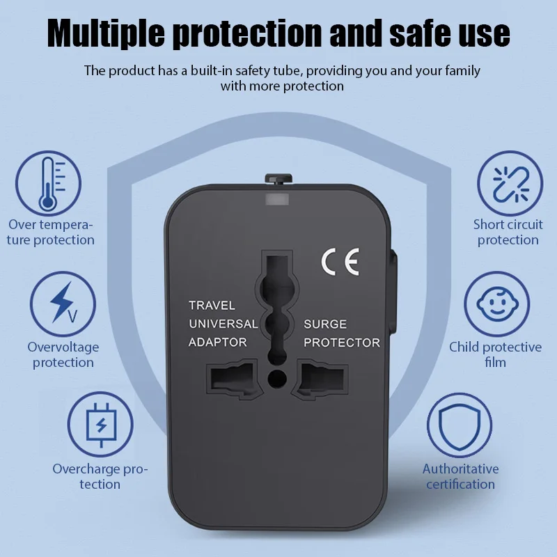 Universal Travel Adapter EU UK US AU Plug Converter Dual USB Power Charger - Image 2