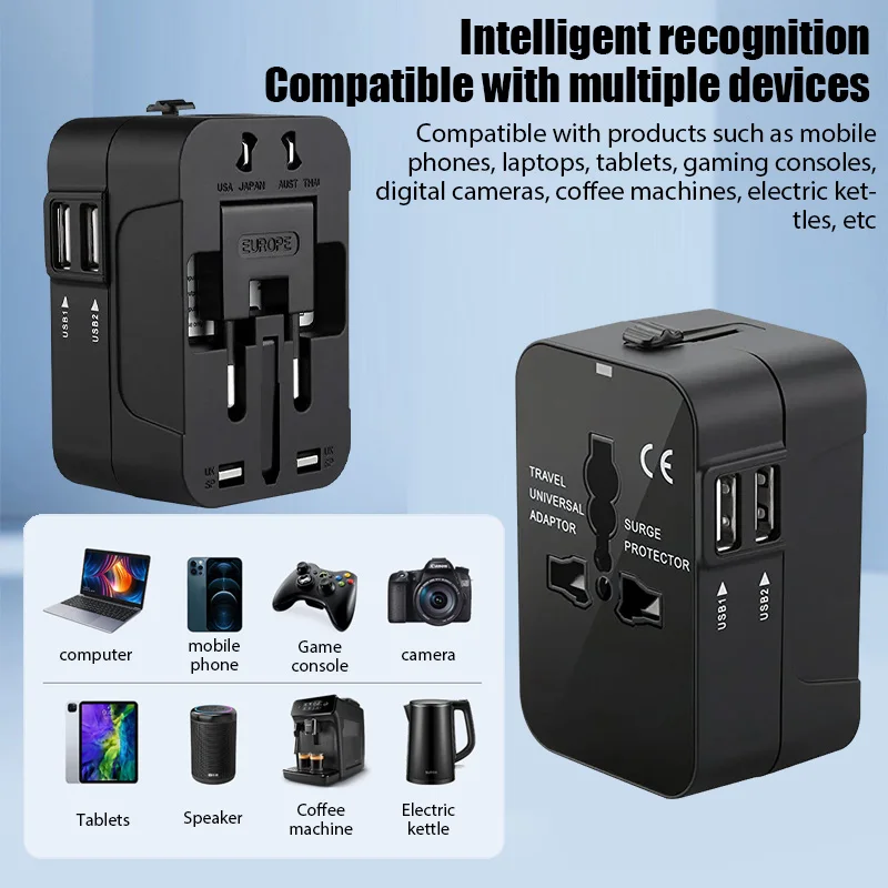 Universal Travel Adapter EU UK US AU Plug Converter Dual USB Power Charger - Image 4
