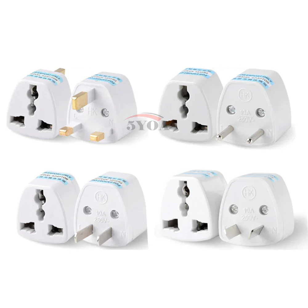 Universal Travel Plug Adapter EU US AU to UK 3 Pin AC Power Converter - Image 2