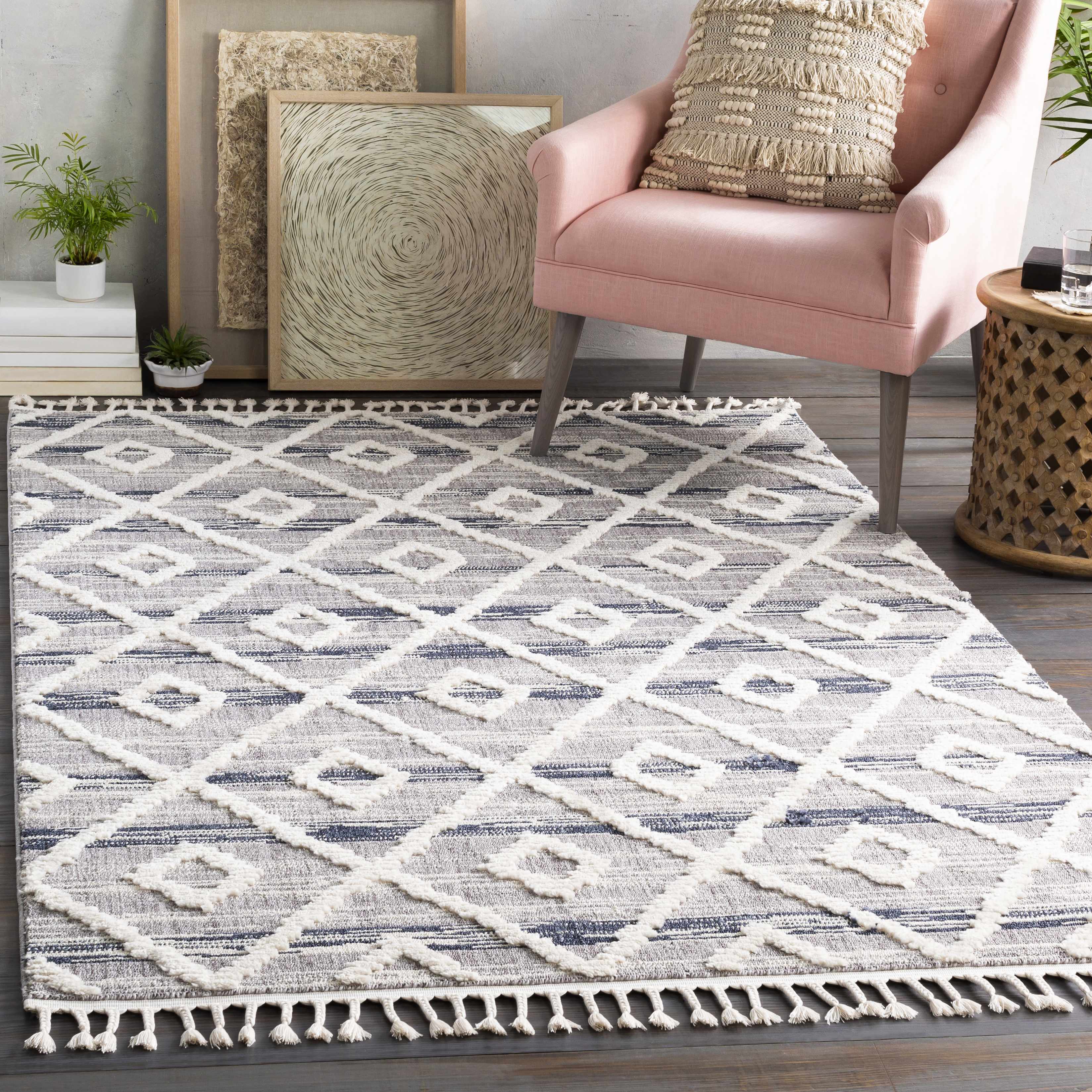 Upham High/Low Pile Rug with Tassels - Clearance - Image 2