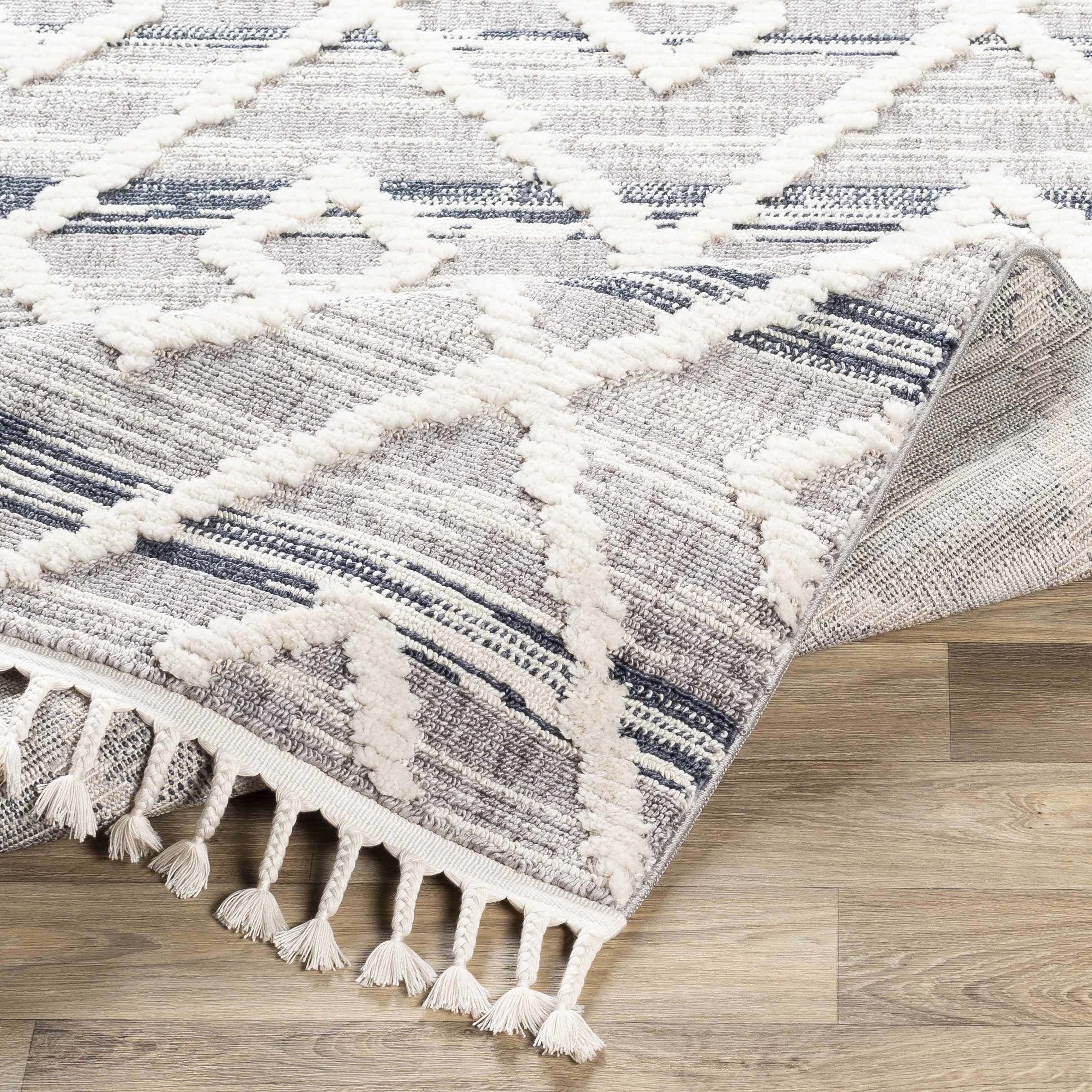 Upham High/Low Pile Rug with Tassels - Clearance - Image 3
