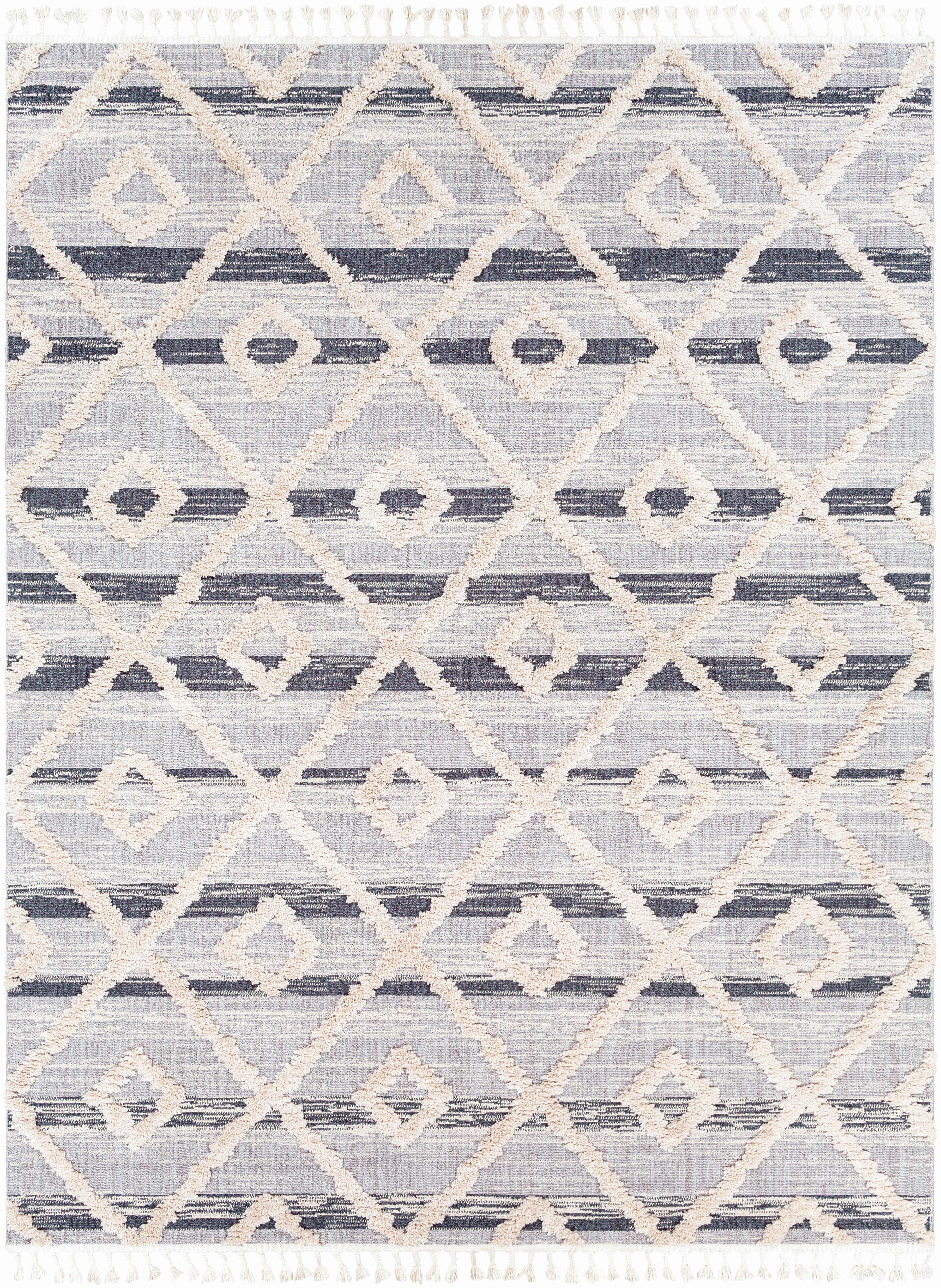 Upham High/Low Pile Rug with Tassels - Clearance - Image 8