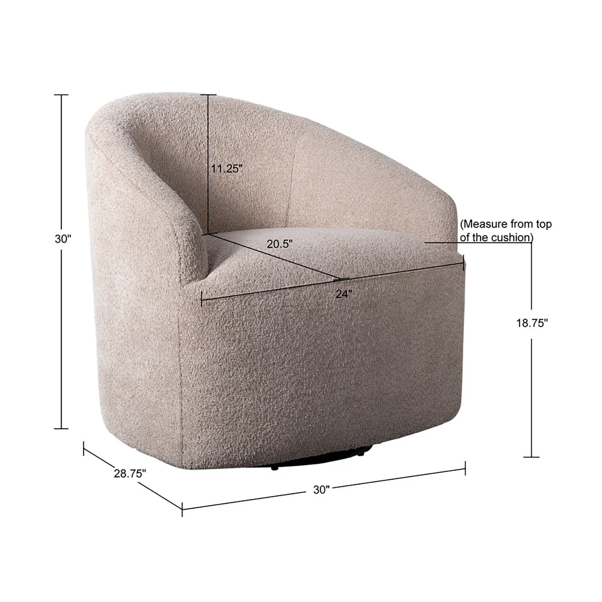 Upholstered 360 Degree Swivel Accent Chair - Image 8