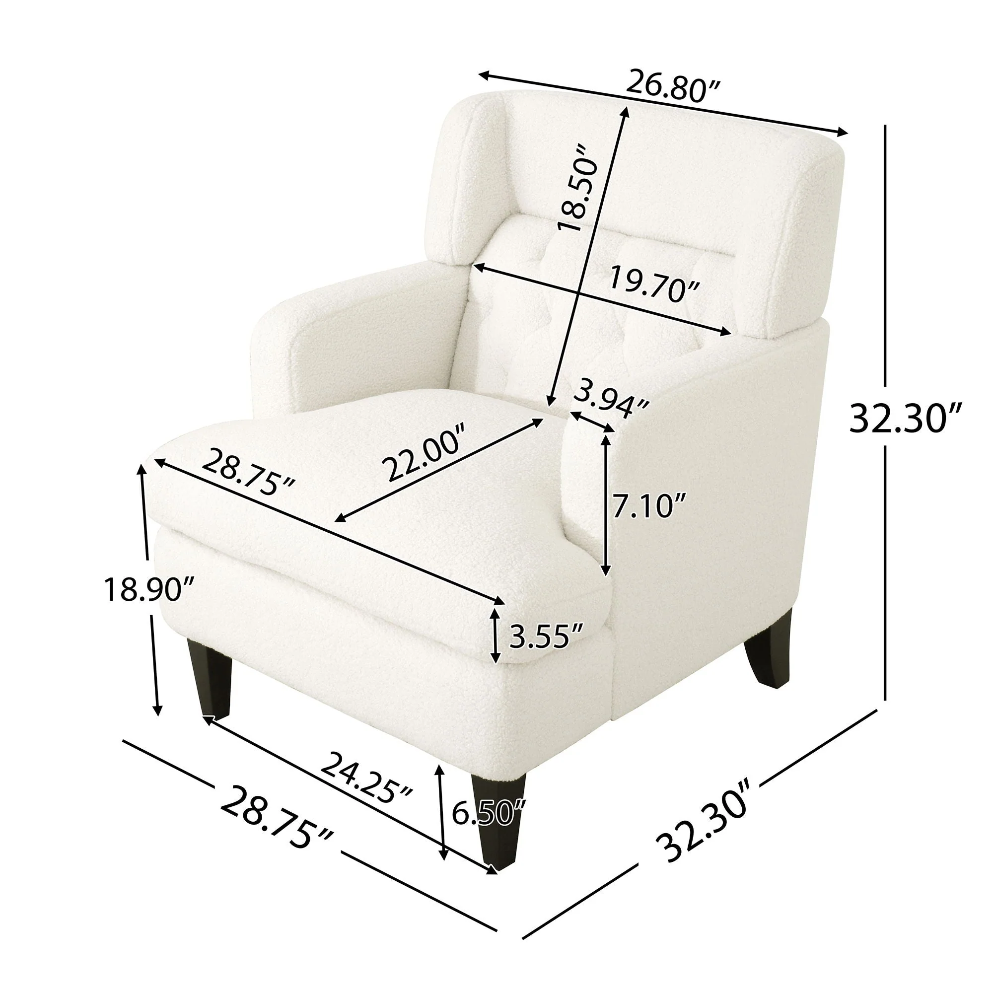Upholstered Accent Chair Tufted Armchair For Living Room And Bedroom - Image 9