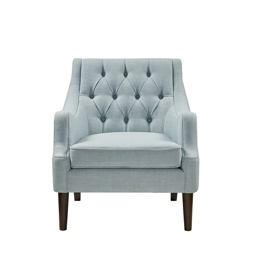 Upholstered Accent Chair with Button Tufted Back and Removable Seat Cushion - Image 3