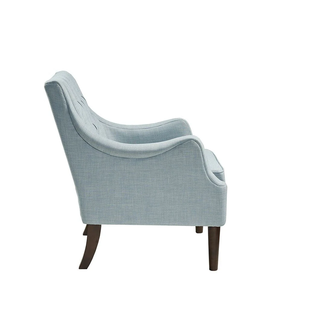 Upholstered Accent Chair with Button Tufted Back and Removable Seat Cushion - Image 4