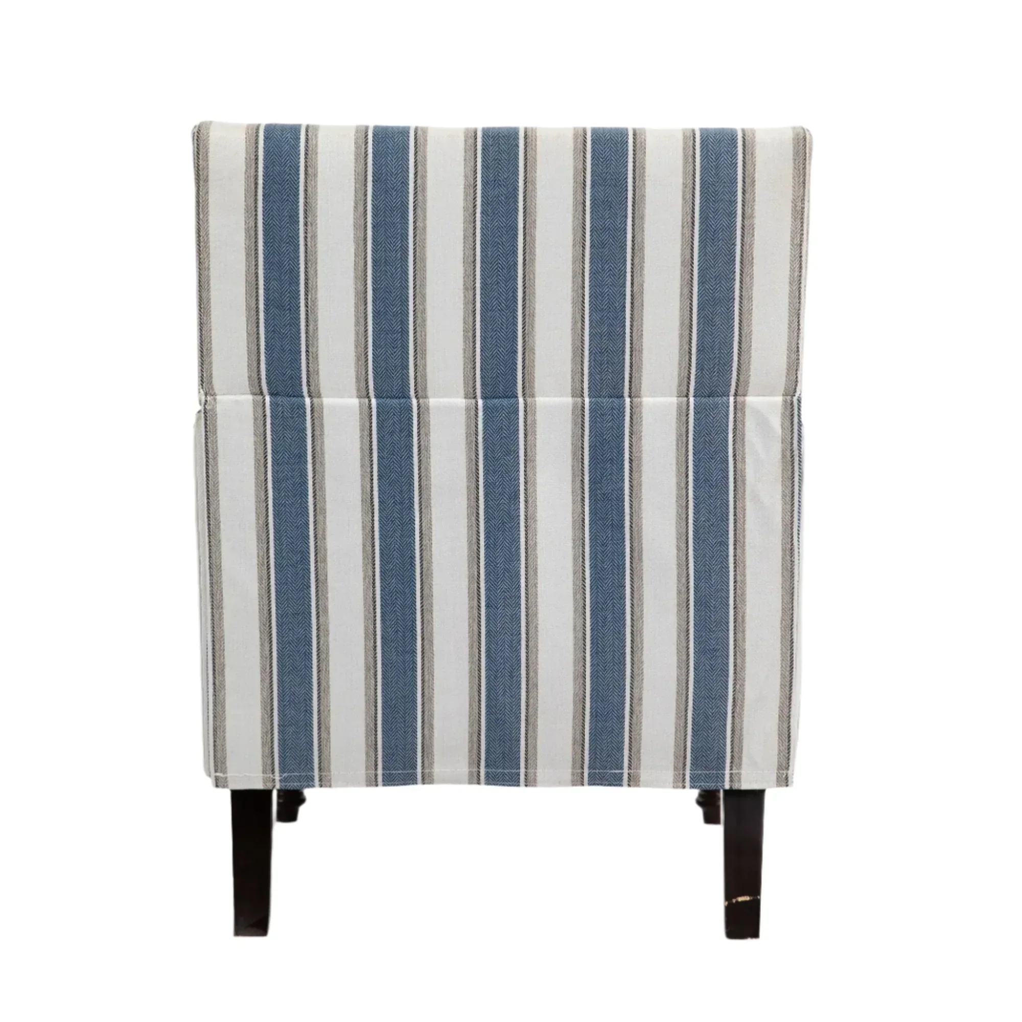 Upholstered Accent Chair with Striped Linen Fabric and Nailhead Trim - Image 10