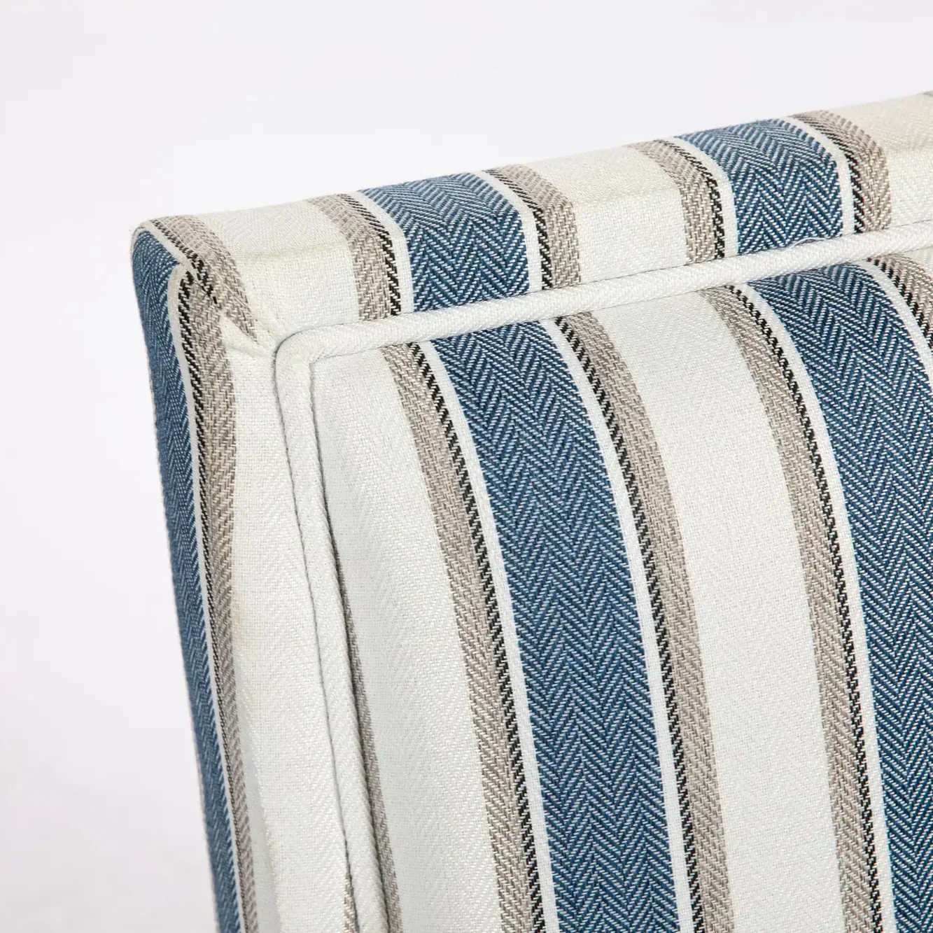 Upholstered Accent Chair with Striped Linen Fabric and Nailhead Trim - Image 6