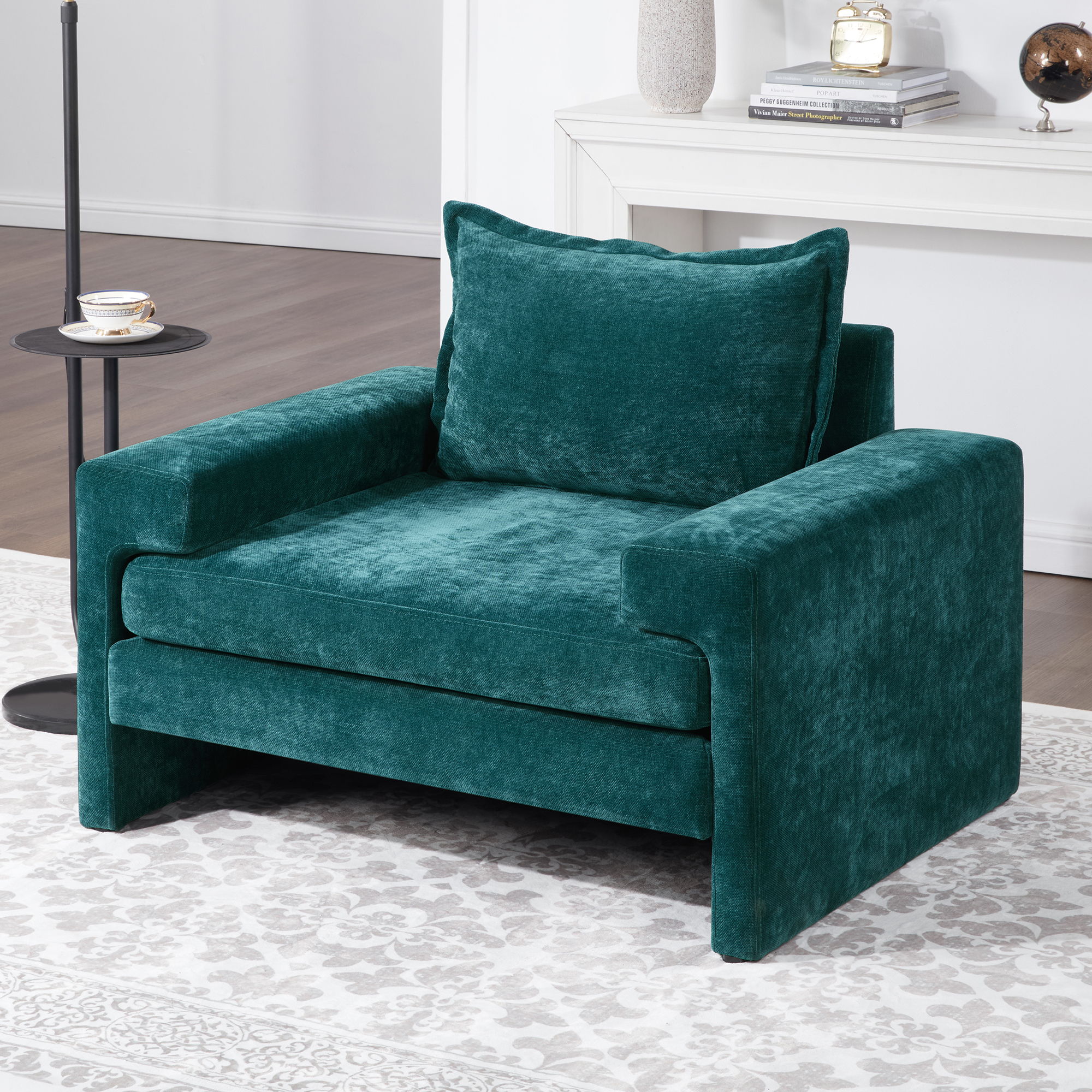 Upholstered Accent Chair With Wide Armrests And Ergonomic Back Support - Image 10