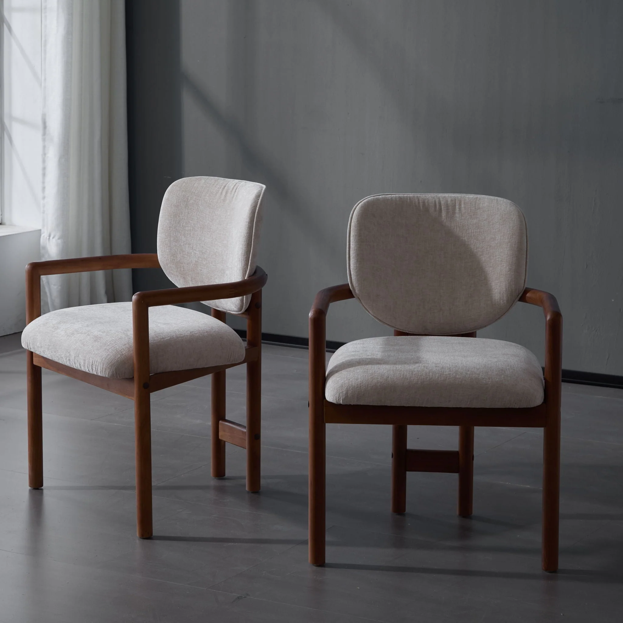 Upholstered Arm Dining Chairs (Set of 2) - Image 3