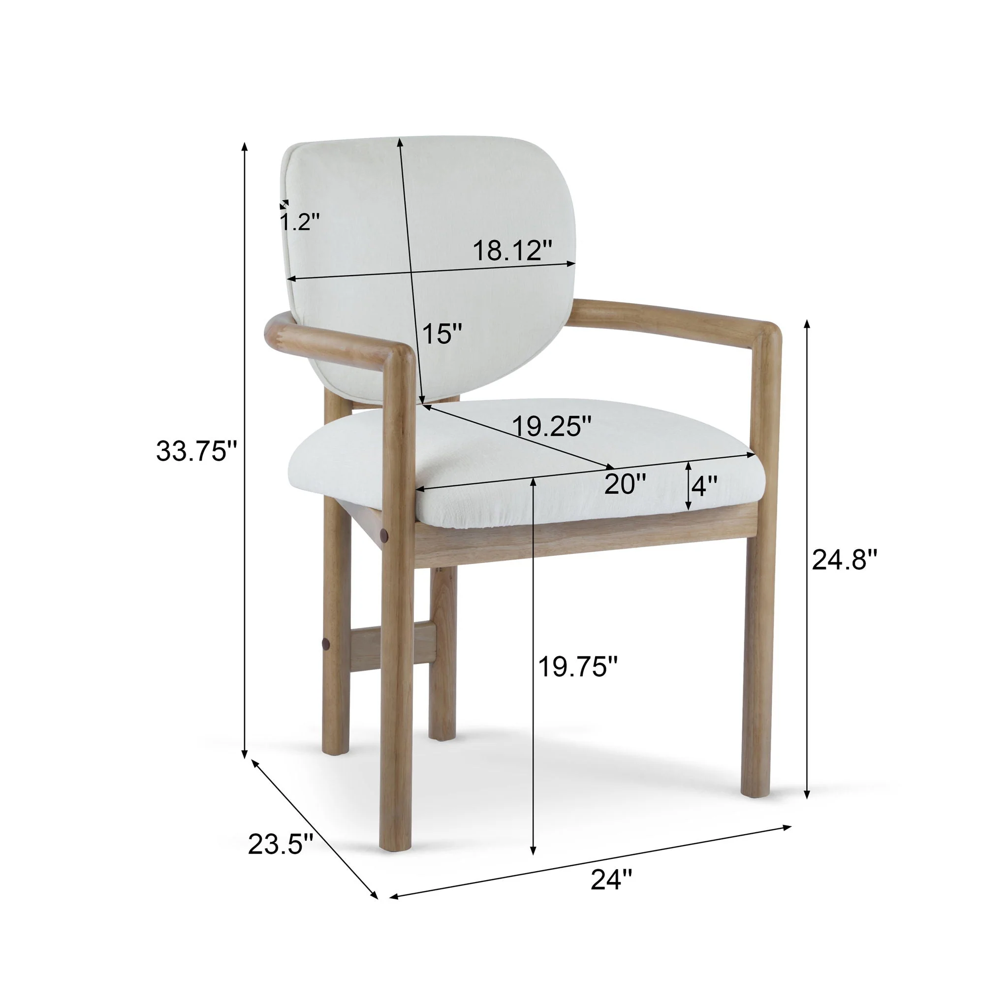 Upholstered Arm Dining Chairs (Set of 2) - Image 5