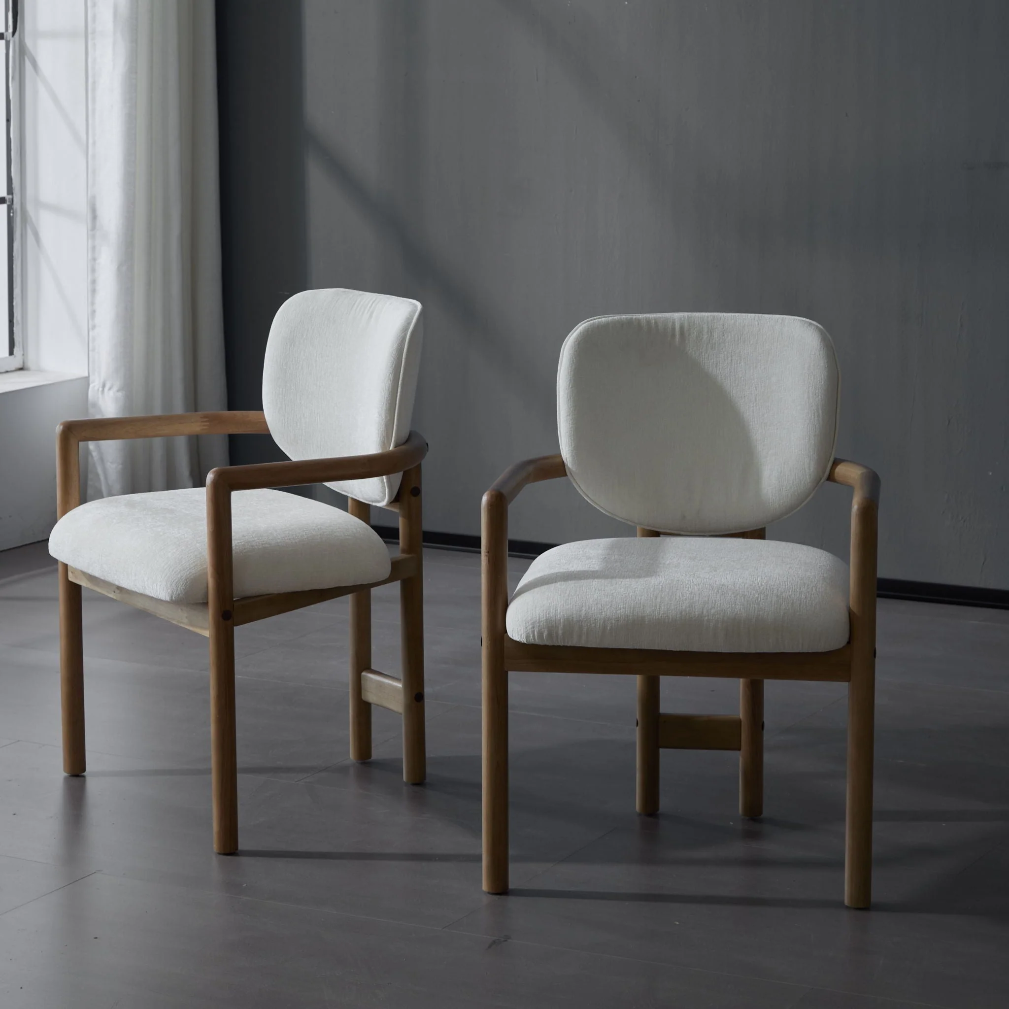 Upholstered Arm Dining Chairs (Set of 2) - Image 6