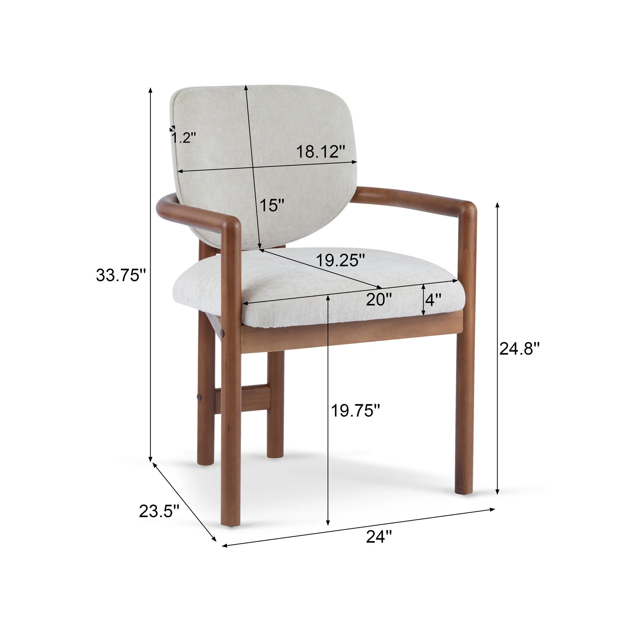Upholstered Arm Dining Chairs (Set of 2) - Image 7