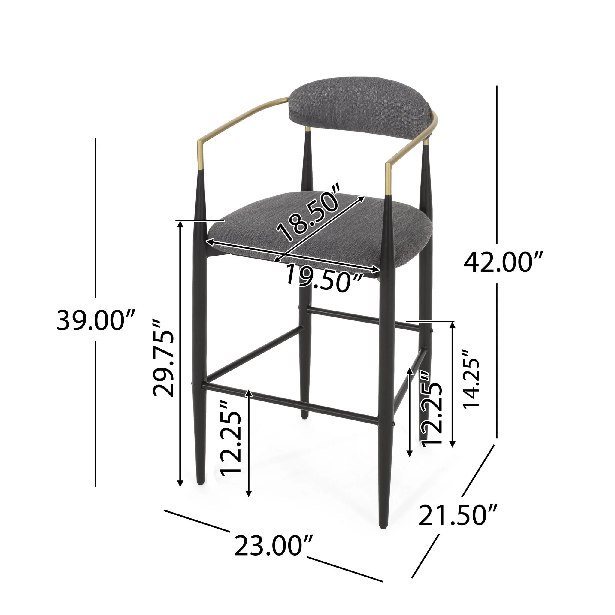 Upholstered Bar Stools With Backs For Kitchen Island (Set of 2) - Image 5