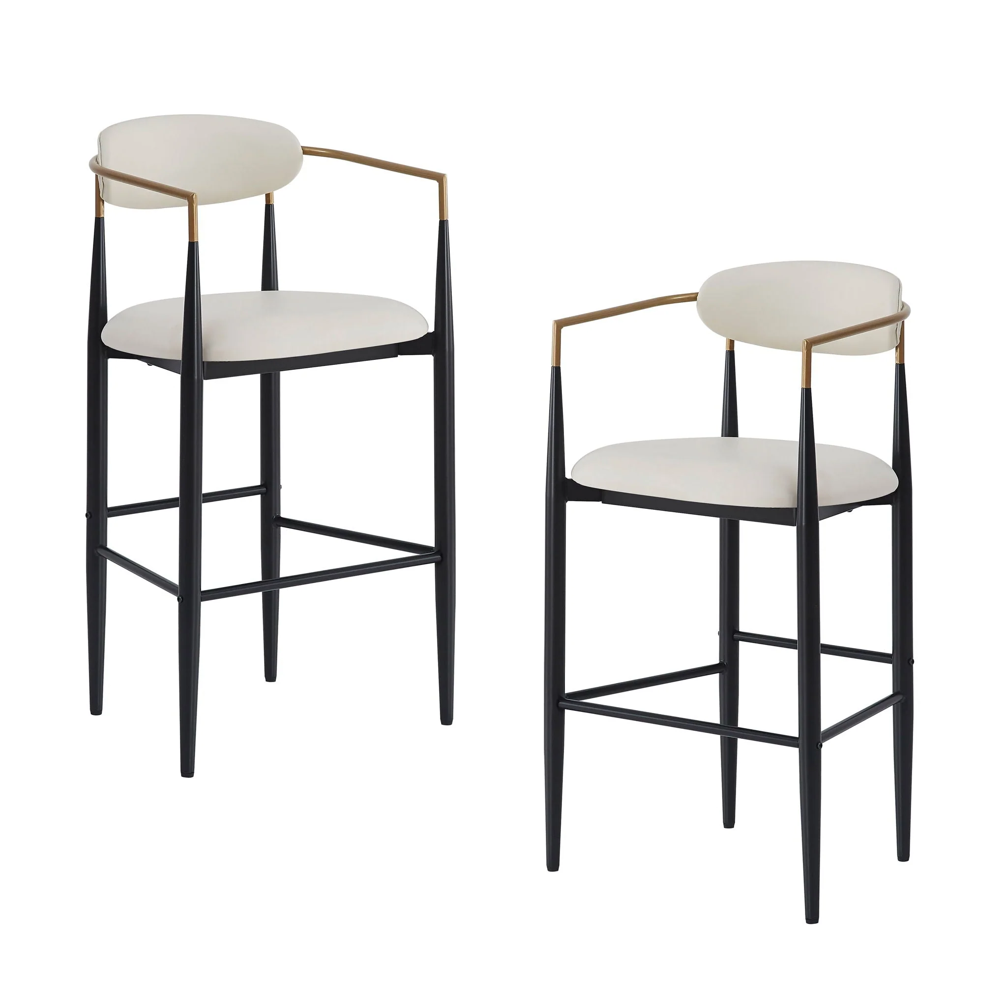 Upholstered Barstools With Back For Kitchen (Set of 2) - Image 2