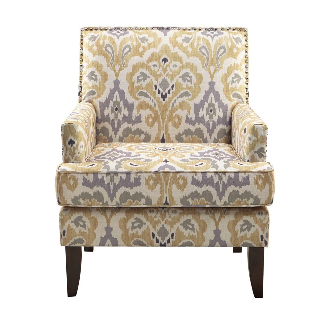 Upholstered Club Chair with Track Arm and Nailhead Trim - Image 3