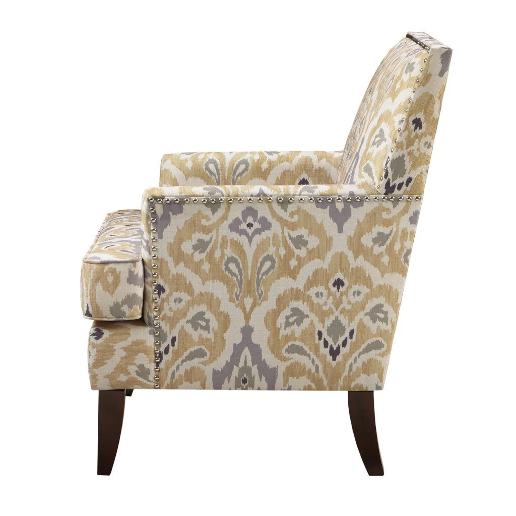 Upholstered Club Chair with Track Arm and Nailhead Trim - Image 4